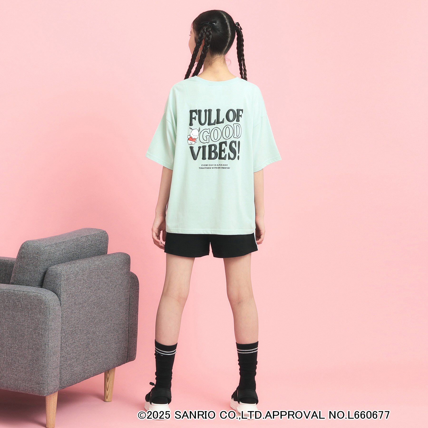 PINK-latte「【サンリオキャラクターズコラボ】バックロゴビッグTシャツ」|Tシャツ・カットソー|