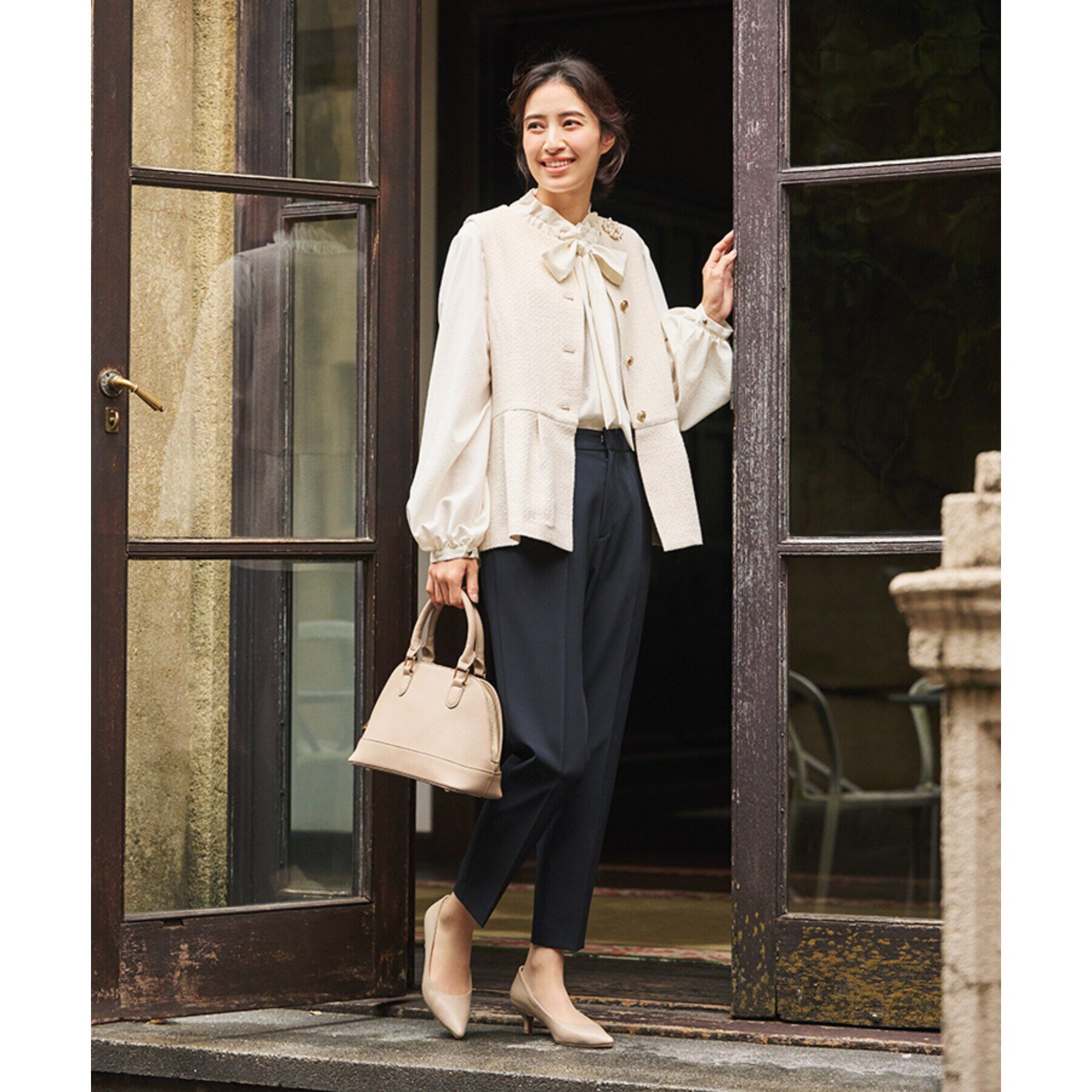 THE SHOP TK「【ONOFF活躍/セレモニー】ツイードペプラムジレ/洗える」|ベスト・ジレ|