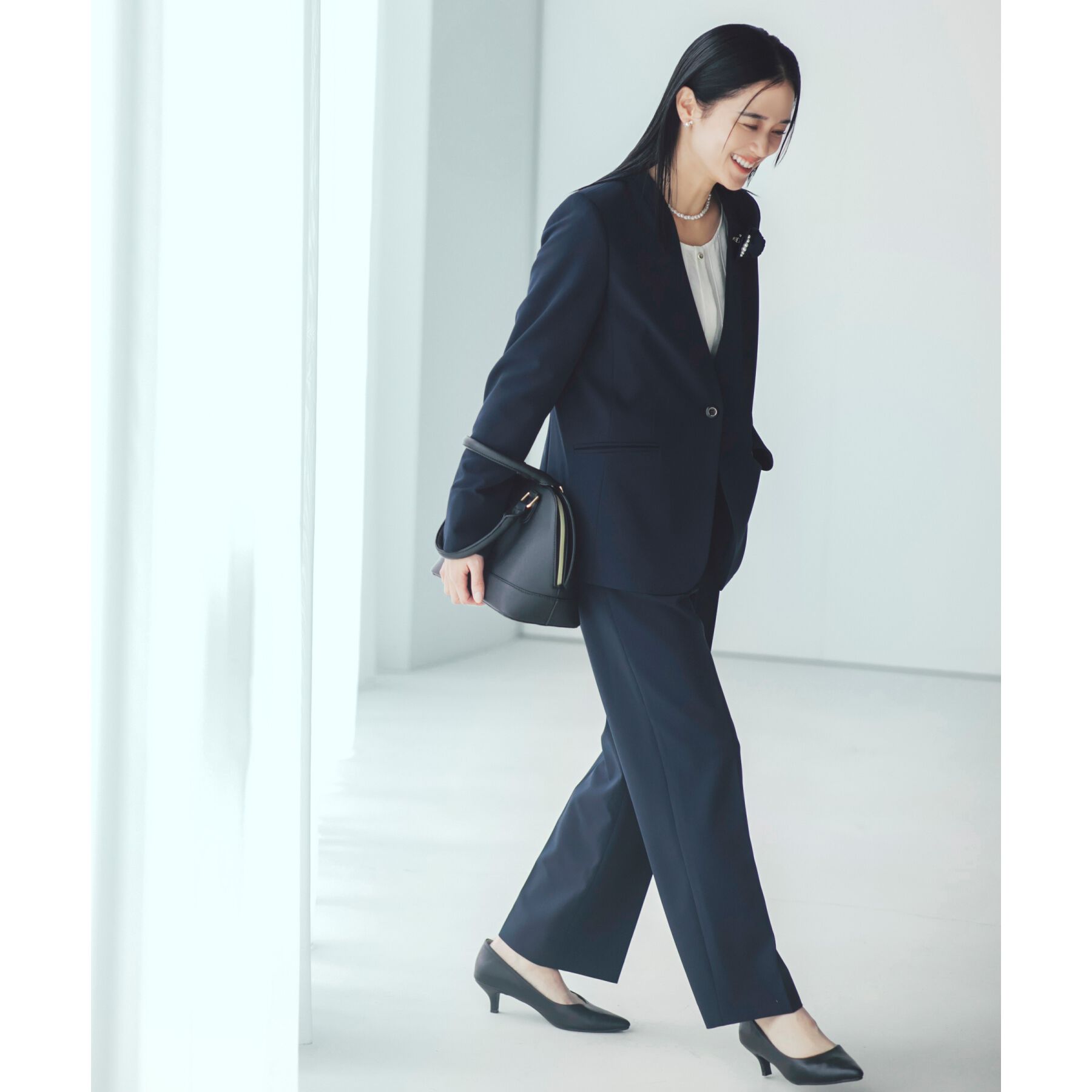 THE SHOP TK「【汚れ防止／シワになりにくい／セレモニー／通勤】ダブルクロスノーカラージャケット／洗える／サスティナ」|ノーカラージャケット|