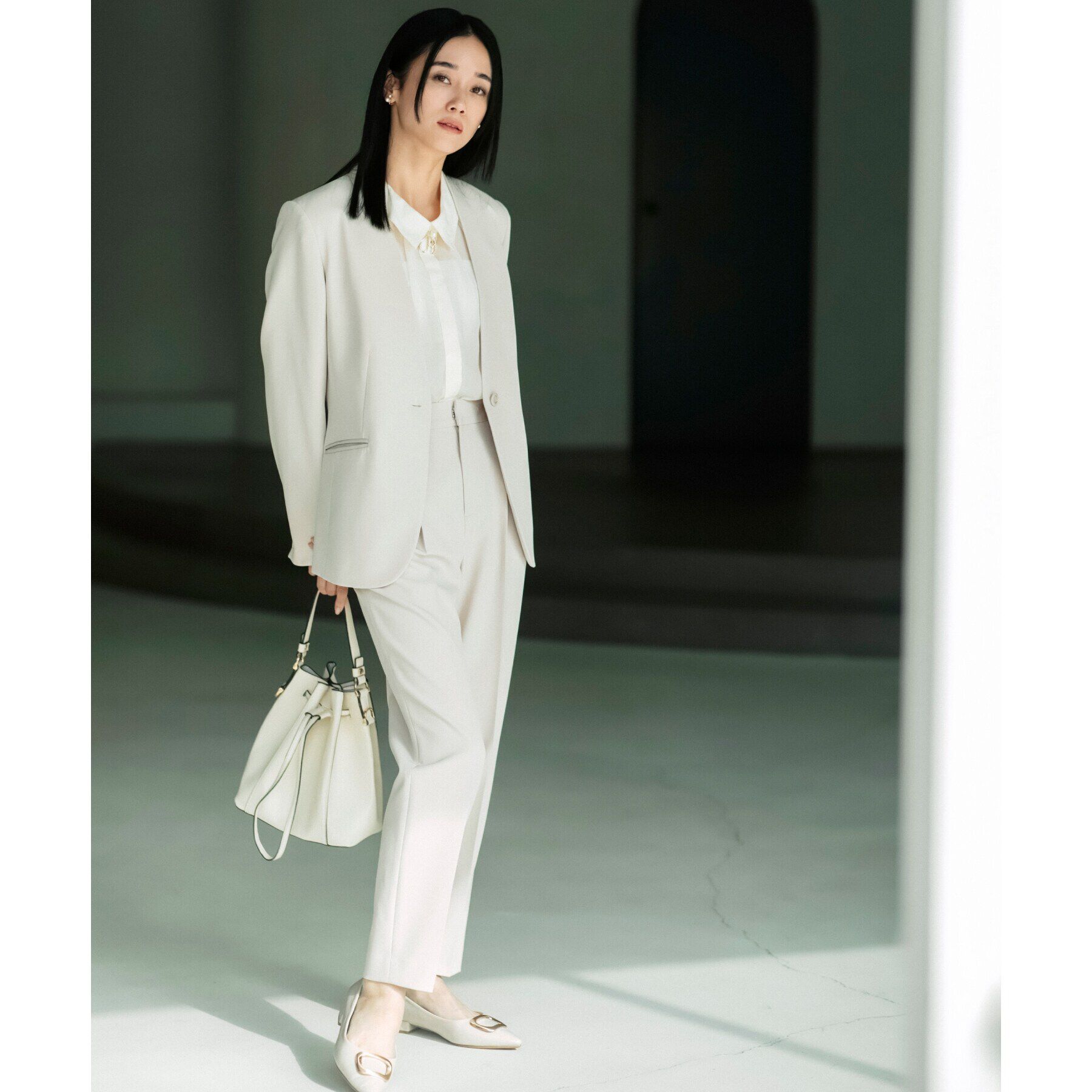 THE SHOP TK「【汚れ防止/シワになりにくい/セレモニー/通勤】ダブルクロステーパードパンツ/洗える/サスティナブル」|その他|