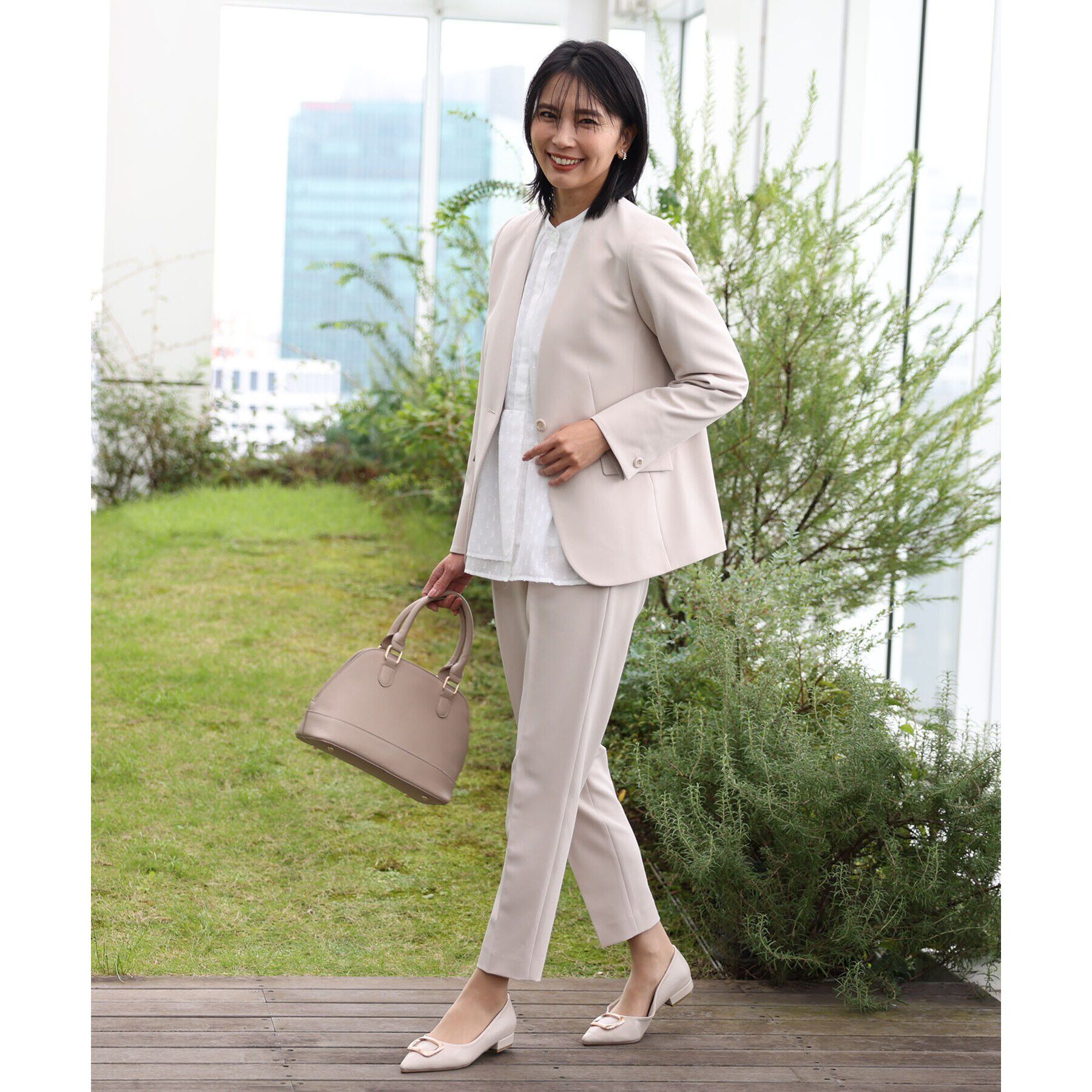 THE SHOP TK「【汚れ防止/シワになりにくい/セレモニー/通勤】ダブルクロステーパードパンツ/洗える/サスティナブル」|その他|