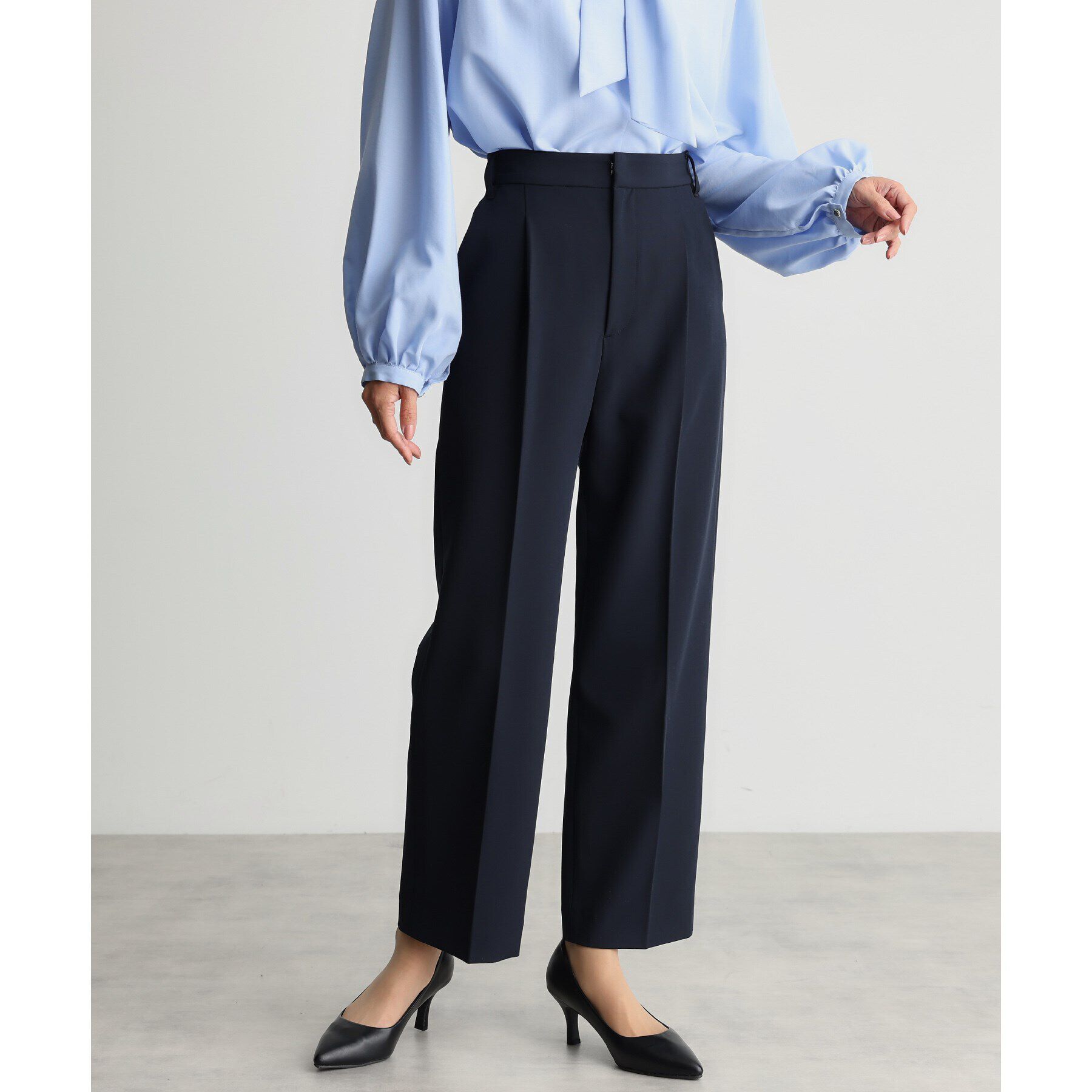 THE SHOP TK「【汚れ防止／シワになりにくい／セレモニー／通勤】ダブルクロスワイドパンツ／洗える／サスティナブル」|その他|