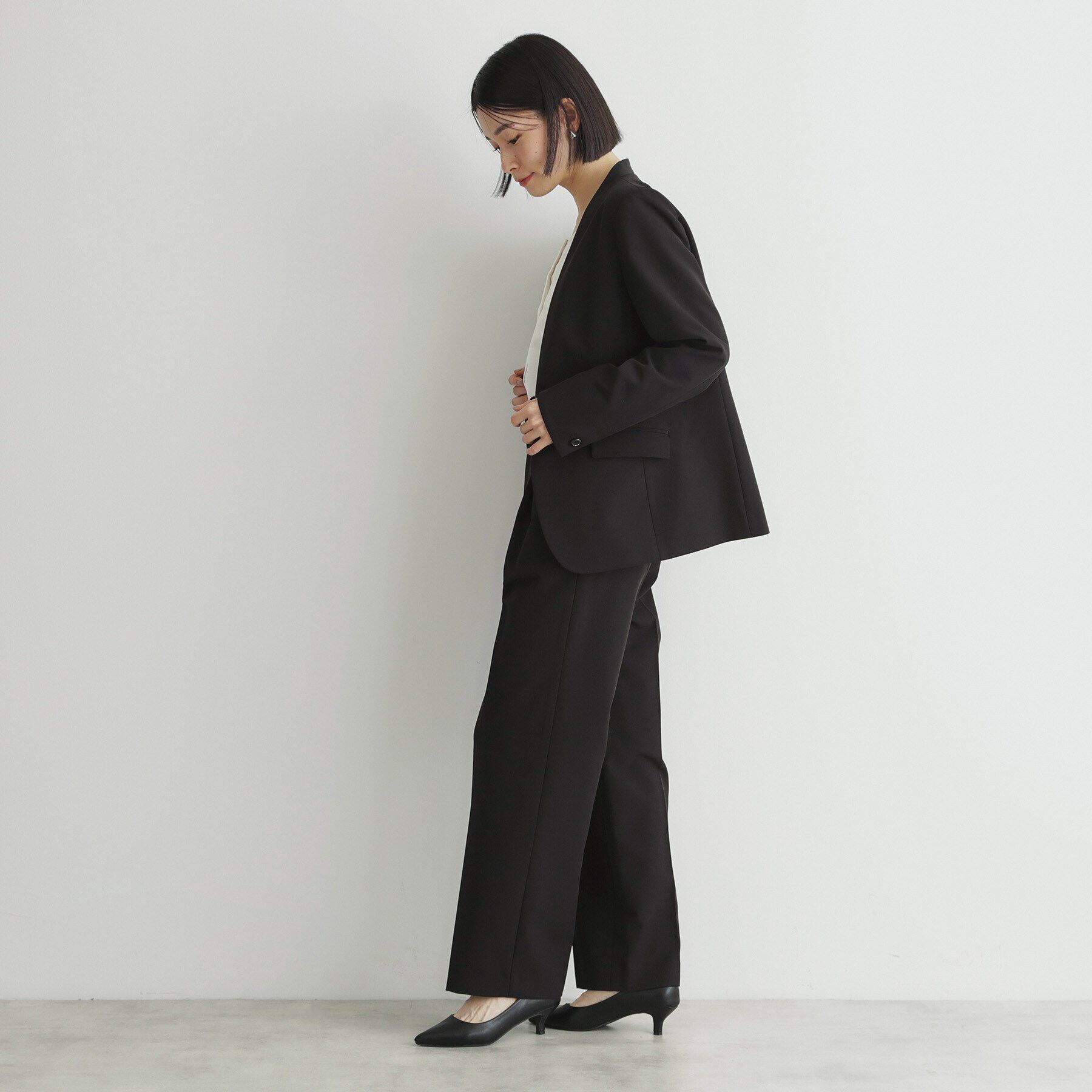 THE SHOP TK「【汚れ防止／シワになりにくい／セレモニー／通勤】ダブルクロスワイドパンツ／洗える／サスティナブル」|その他|