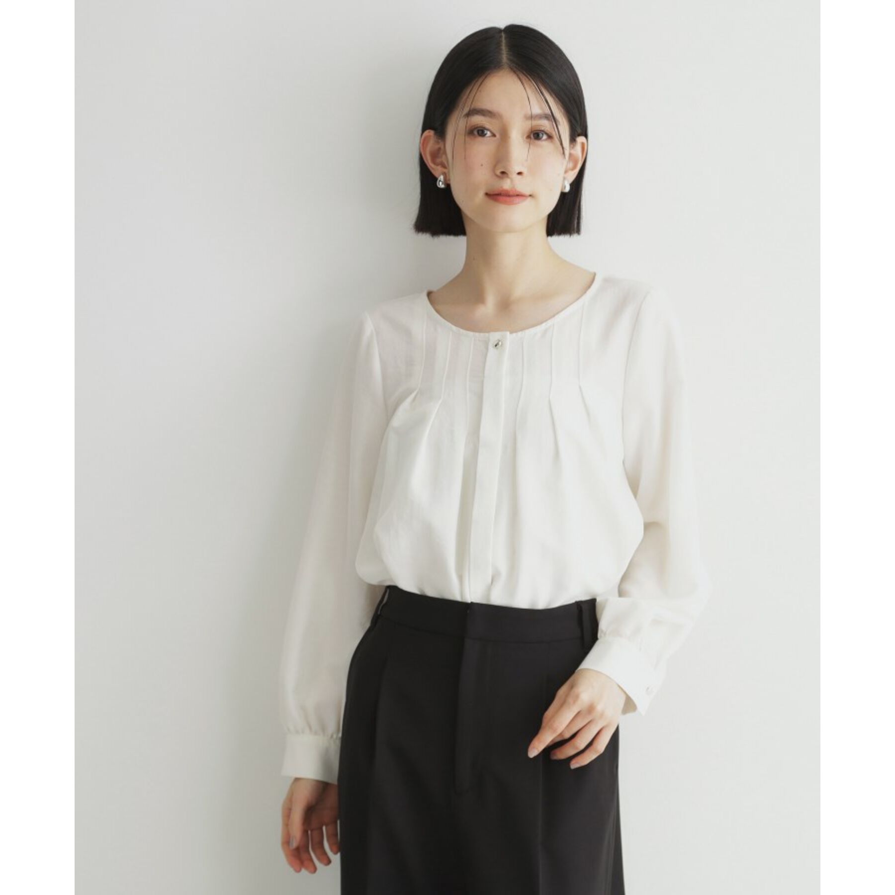 THE SHOP TK「【セレモニー/通勤】フロントタックブラウス」|シャツ・ブラウス|