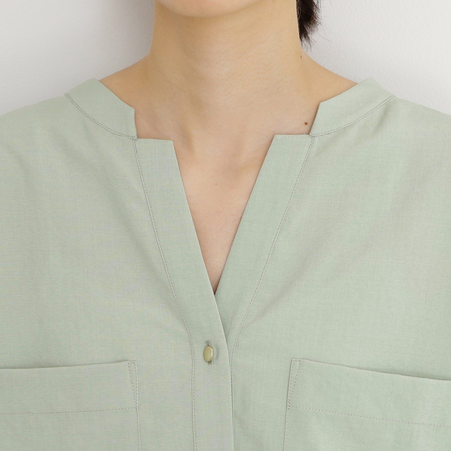 THE SHOP TK「【秋色入荷/インしなくても決まる】ダブルポケット5分袖シャツ/体型カバー／洗濯機OK」|シャツ・ブラウス|