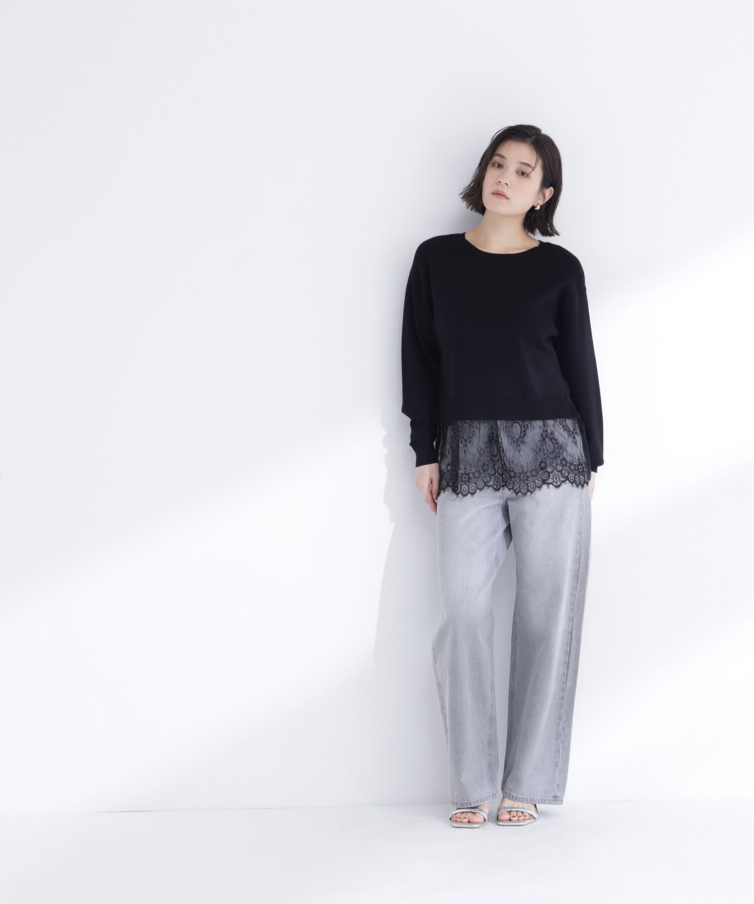  「レースドッキングニット」|ニット・セーター|