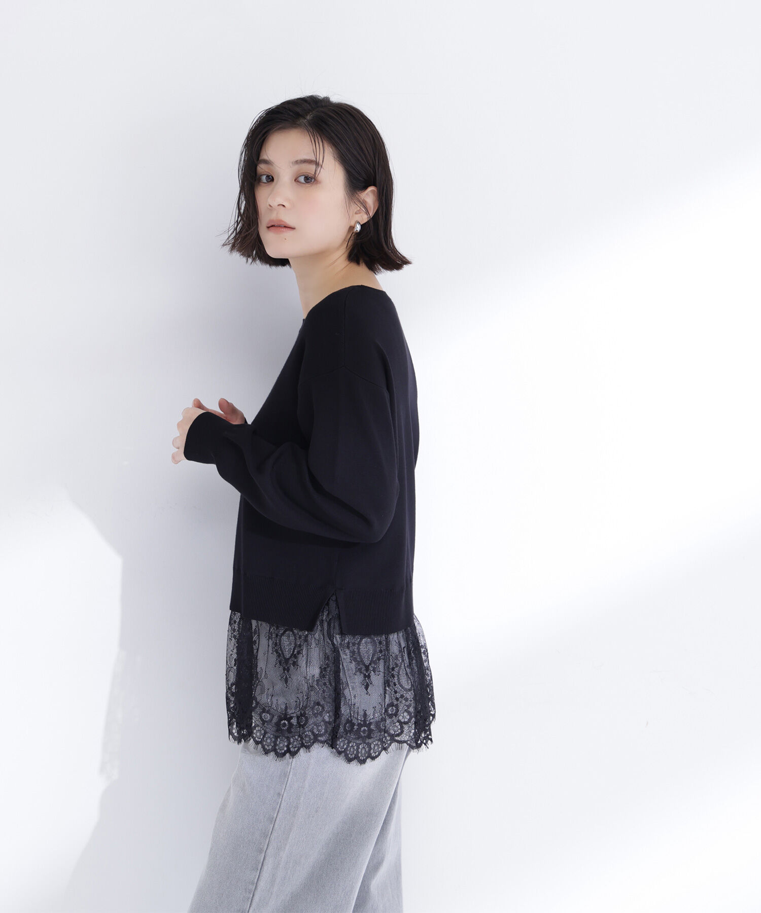  「レースドッキングニット」|ニット・セーター|