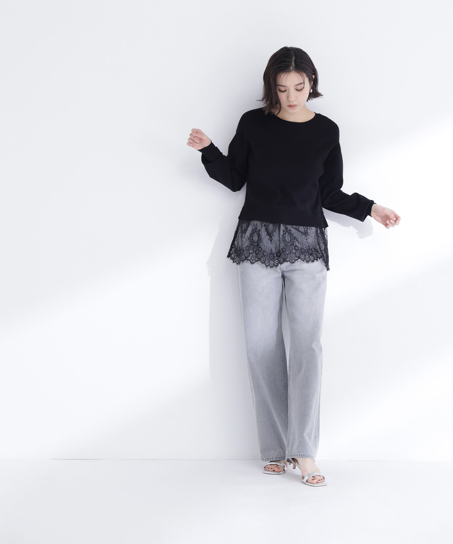  「レースドッキングニット」|ニット・セーター|