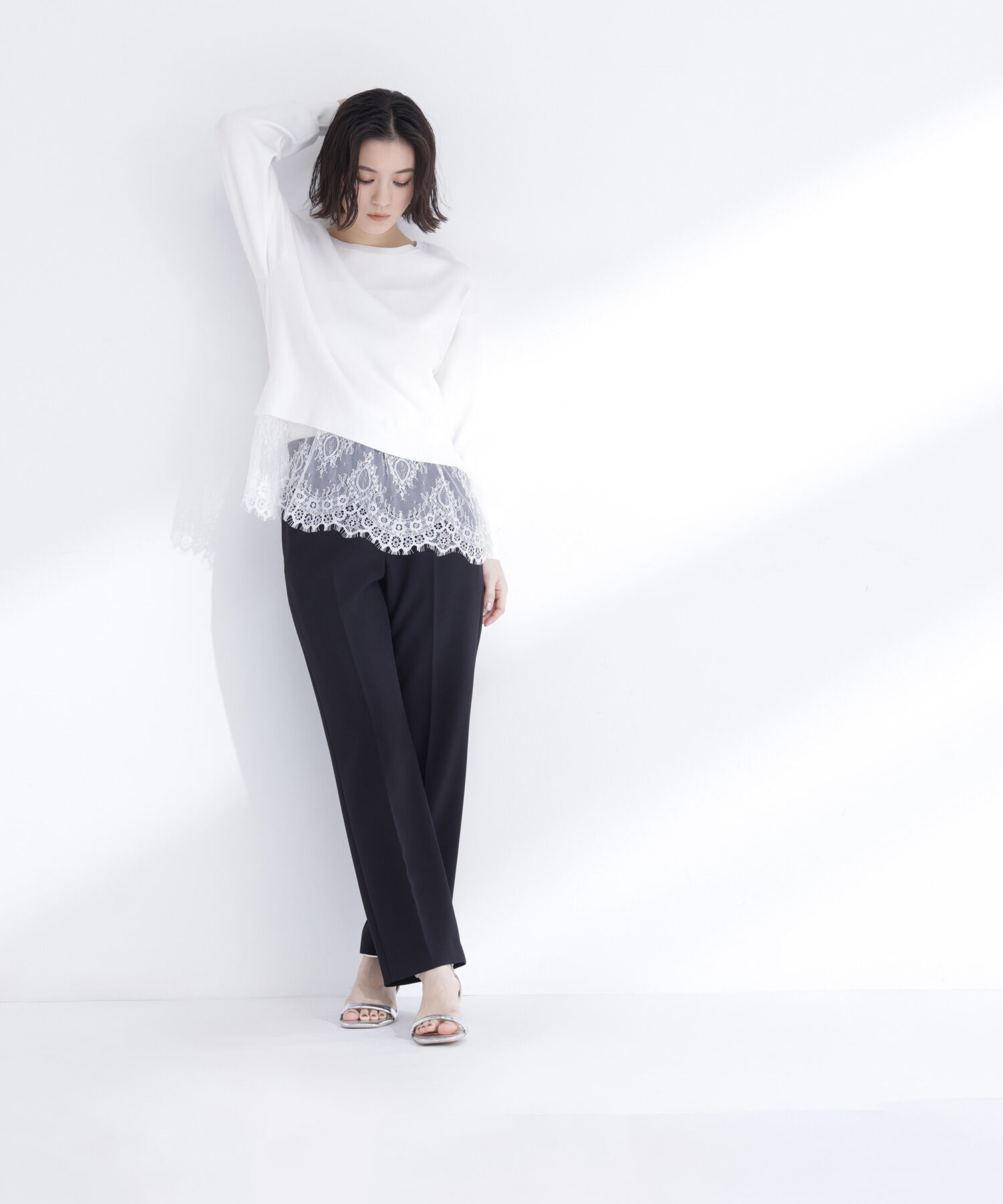  「レースドッキングニット」|ニット・セーター|