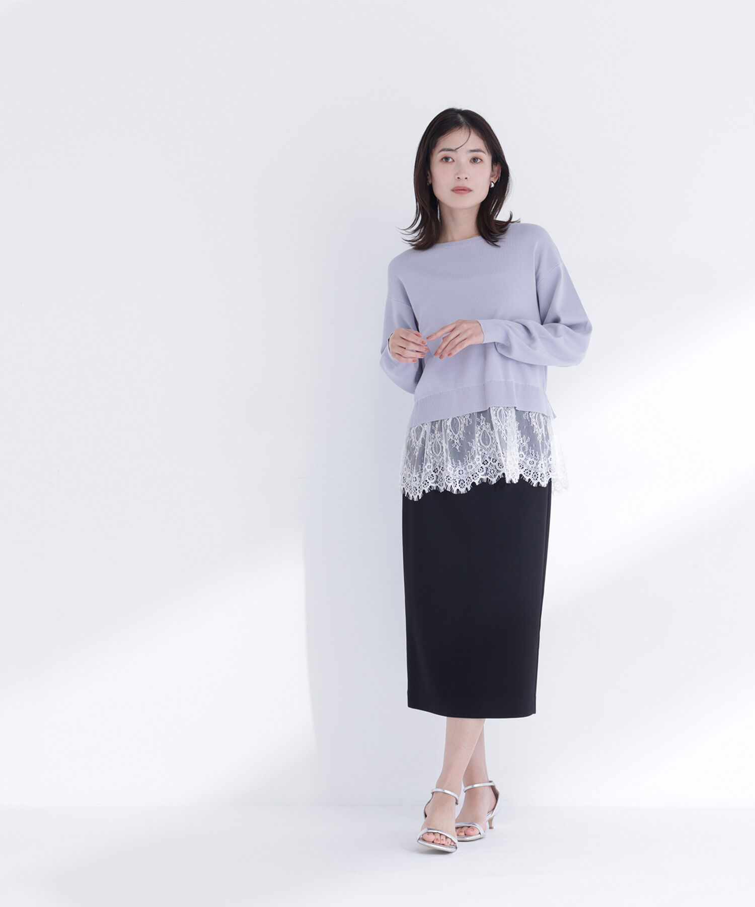  「レースドッキングニット」|ニット・セーター|