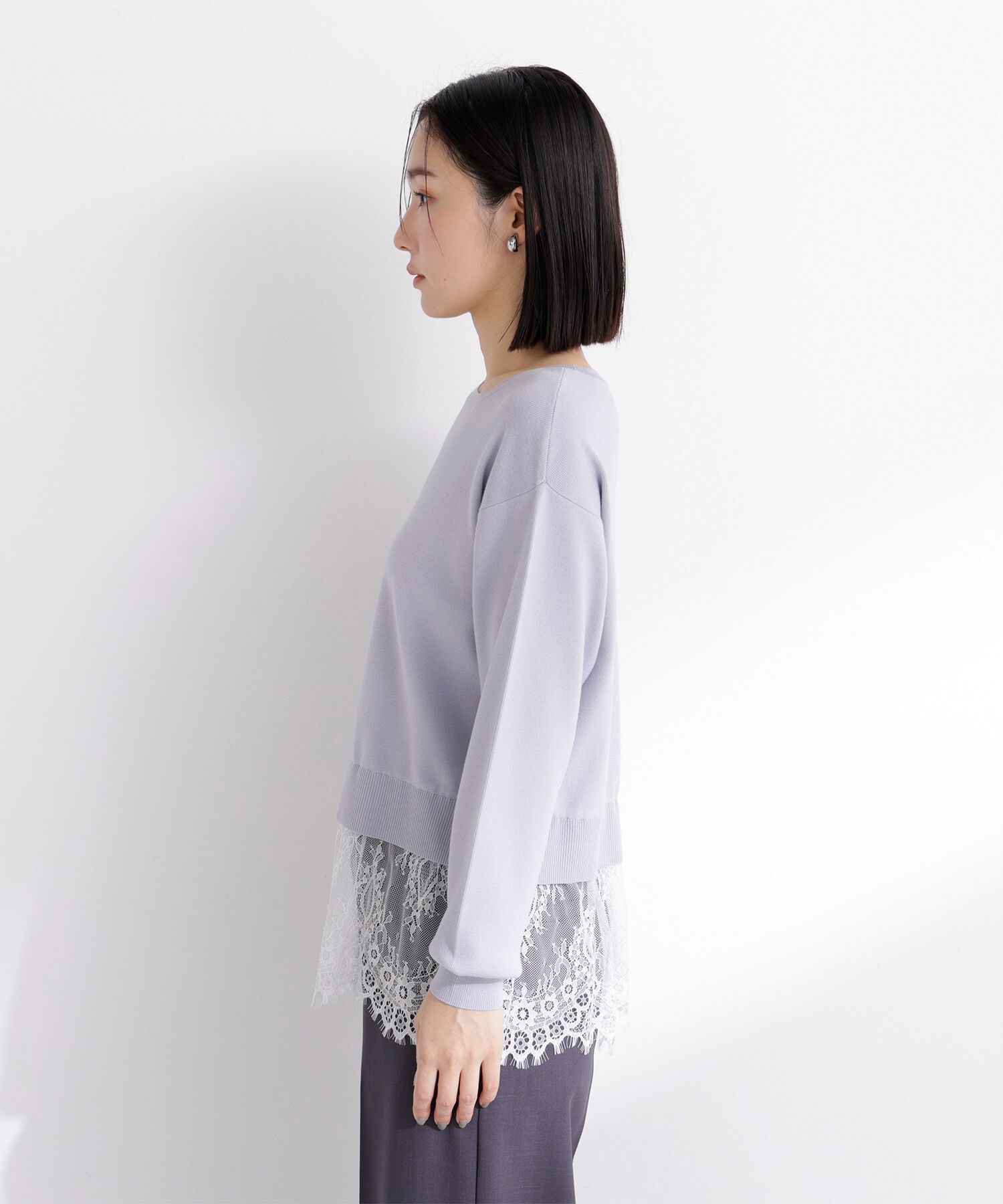  「レースドッキングニット」|ニット・セーター|