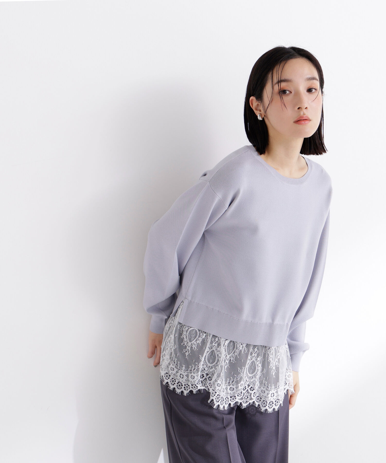  「レースドッキングニット」|ニット・セーター|