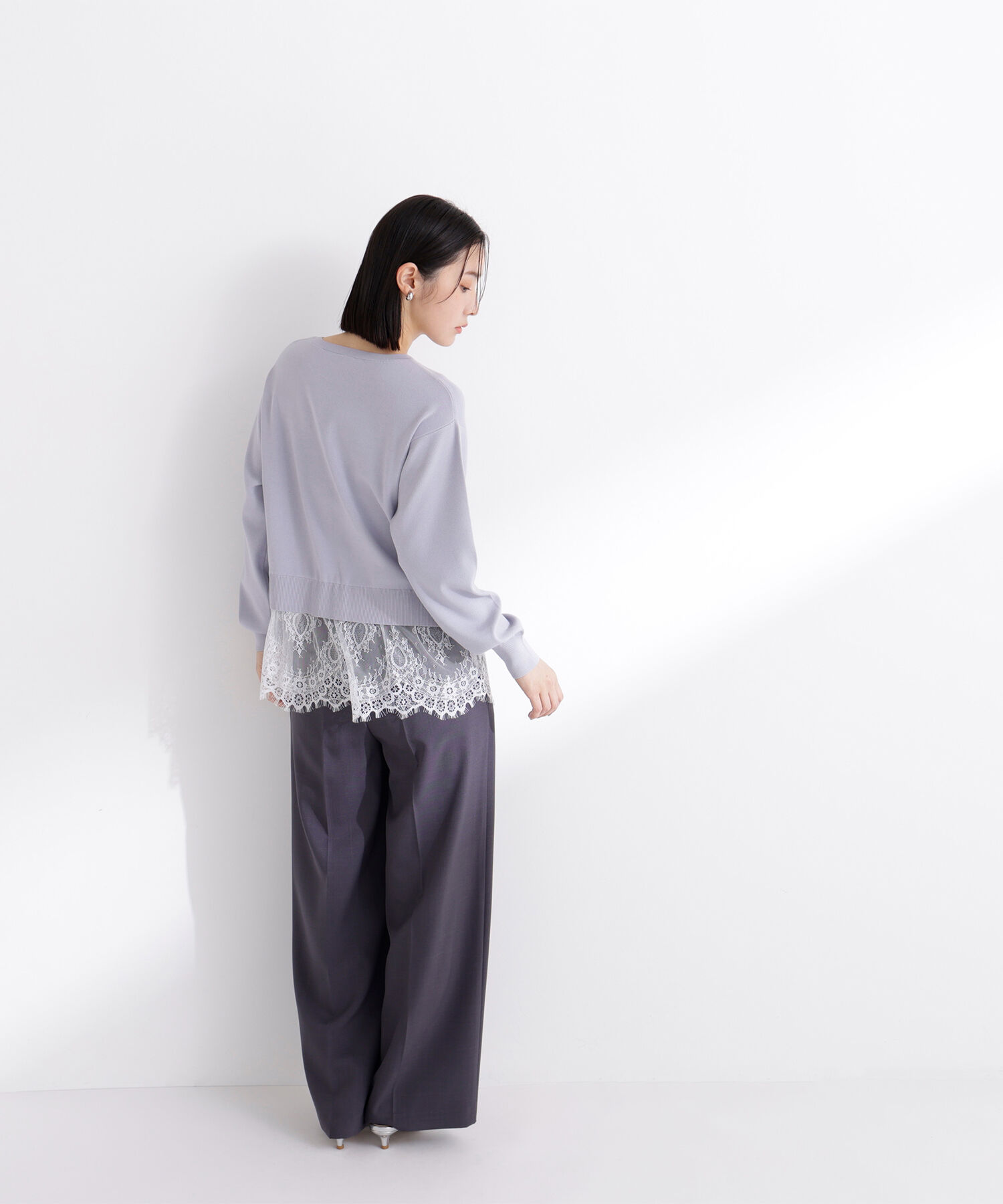  「レースドッキングニット」|ニット・セーター|