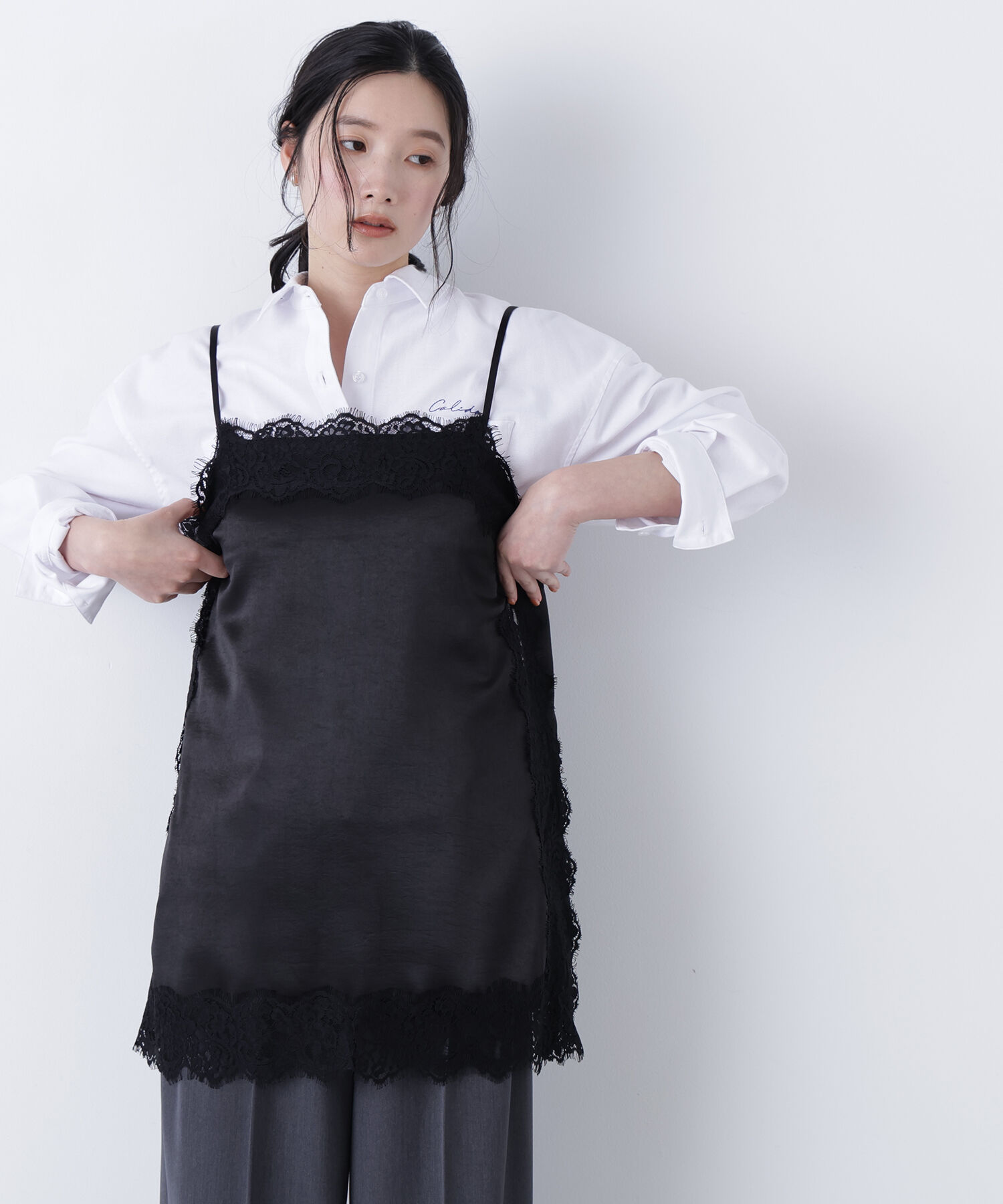  「〈N.〉サテンレースキャミソール」|シャツ・ブラウス|