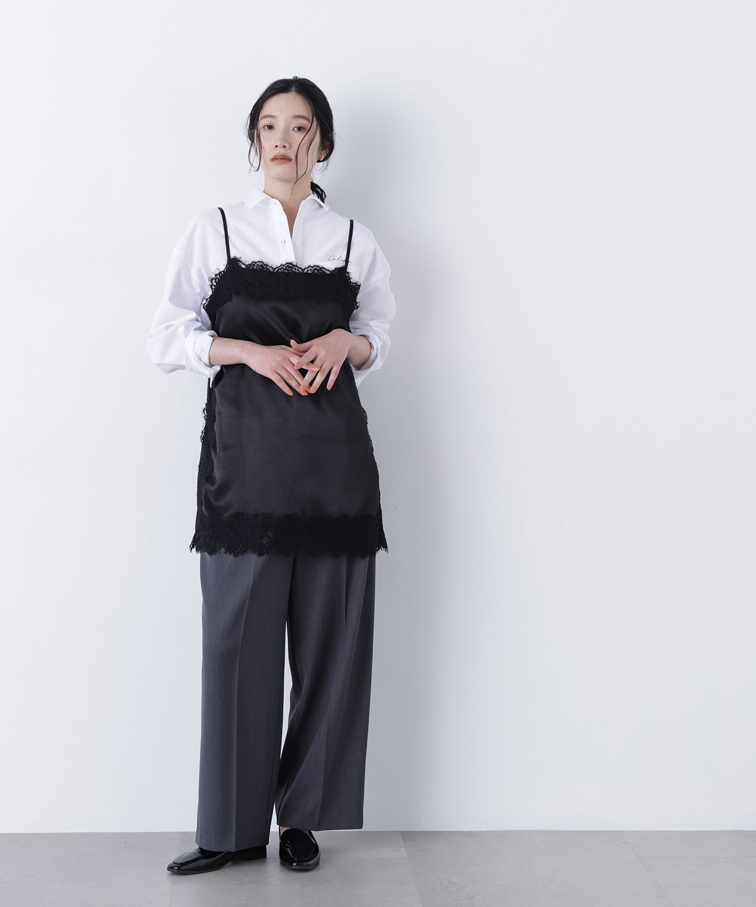  「〈N.〉サテンレースキャミソール」|シャツ・ブラウス|