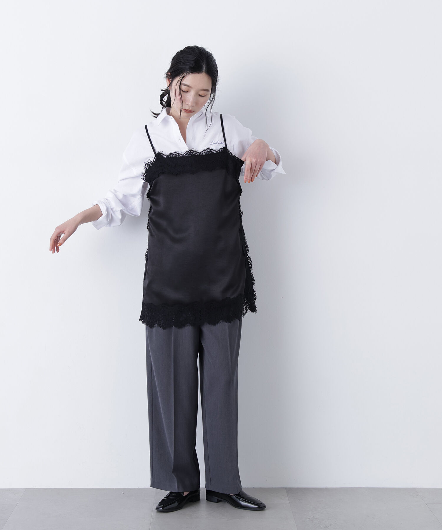  「〈N.〉サテンレースキャミソール」|シャツ・ブラウス|