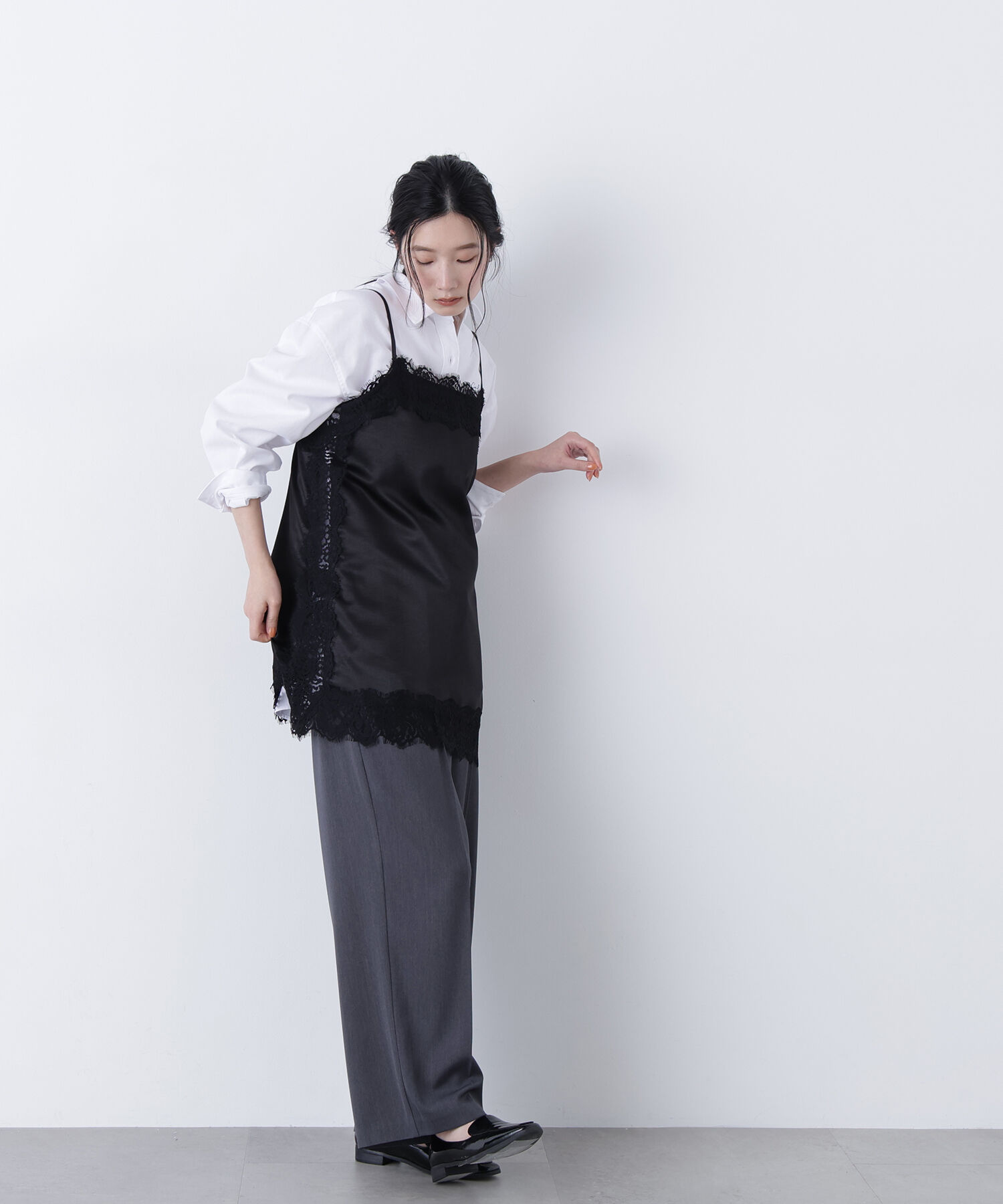  「〈N.〉サテンレースキャミソール」|シャツ・ブラウス|