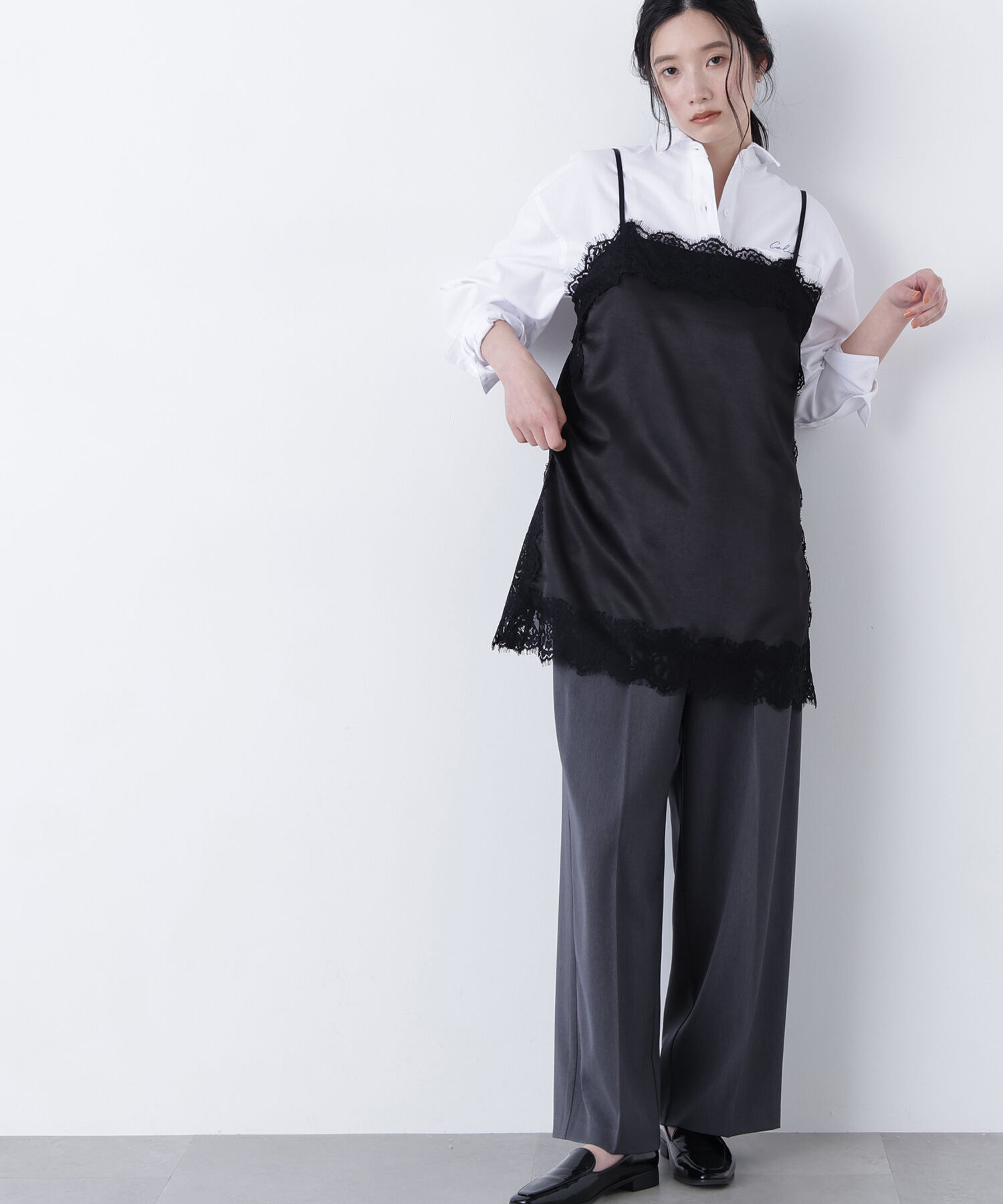  「〈N.〉サテンレースキャミソール」|シャツ・ブラウス|