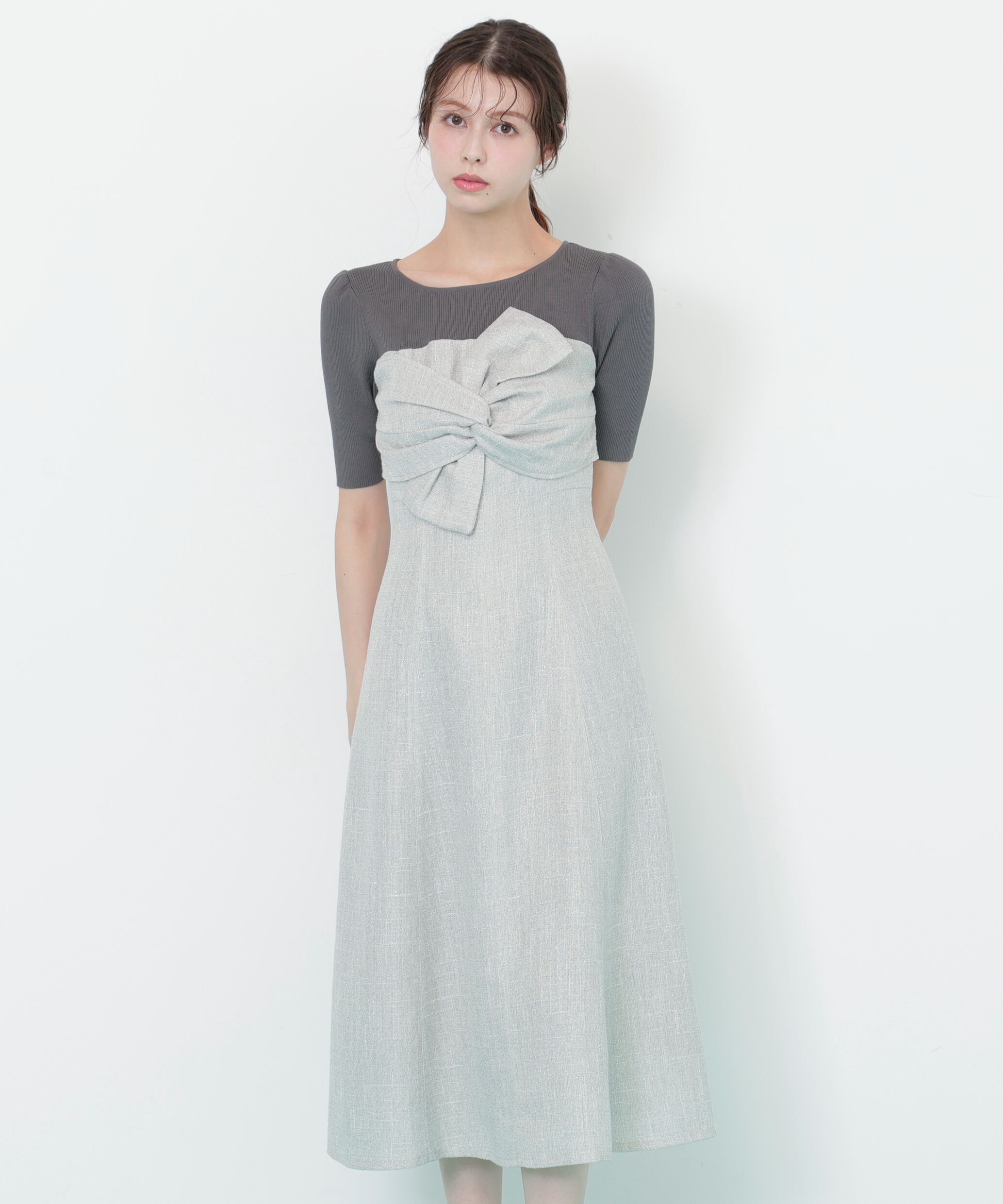  「ドッキングワンピース」|ワンピース|グレー