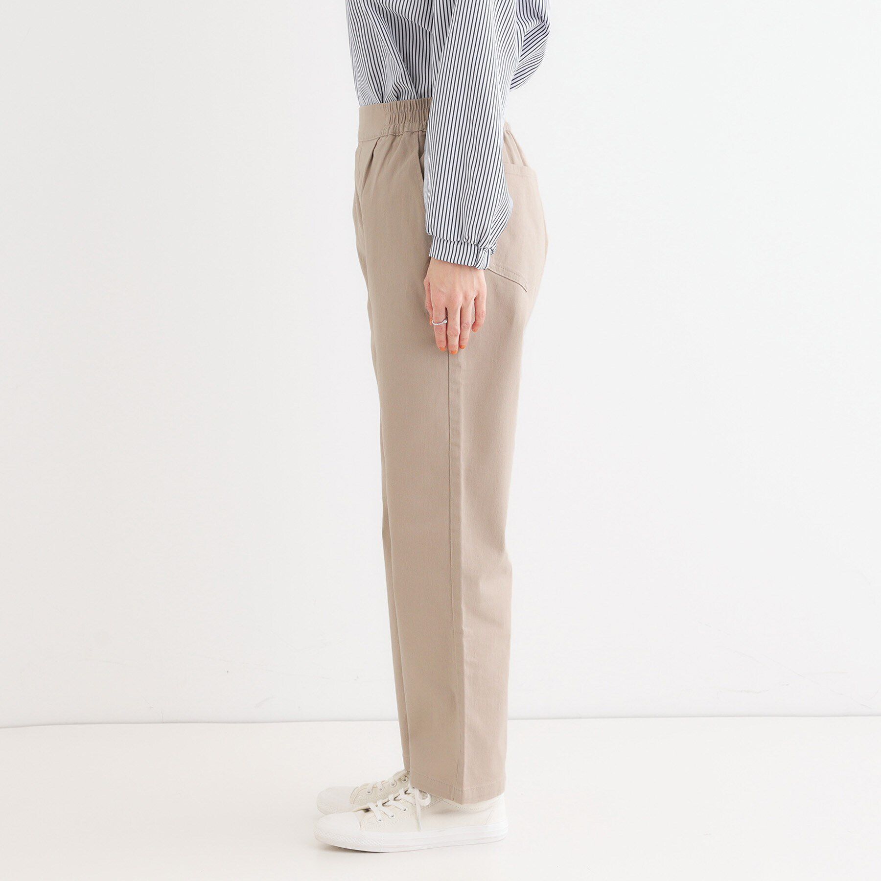 SHOO･LA･RUE「【洗える/S-3L】ストレッチで楽な穿き心地 綿イージーストレートパンツ」|その他|