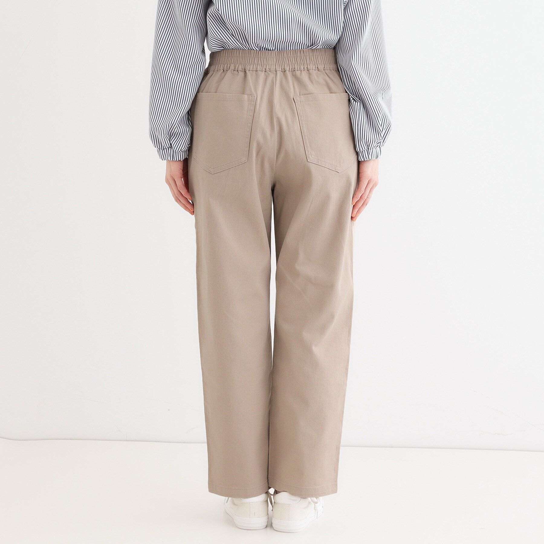 SHOO･LA･RUE「【洗える/S-3L】ストレッチで楽な穿き心地 綿イージーストレートパンツ」|その他|