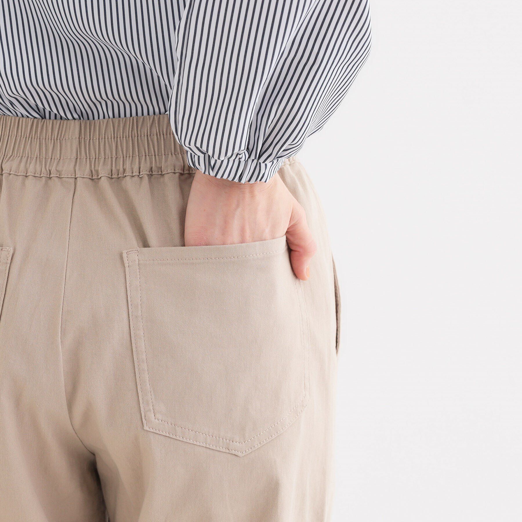 SHOO･LA･RUE「【洗える/S-3L】ストレッチで楽な穿き心地 綿イージーストレートパンツ」|その他|