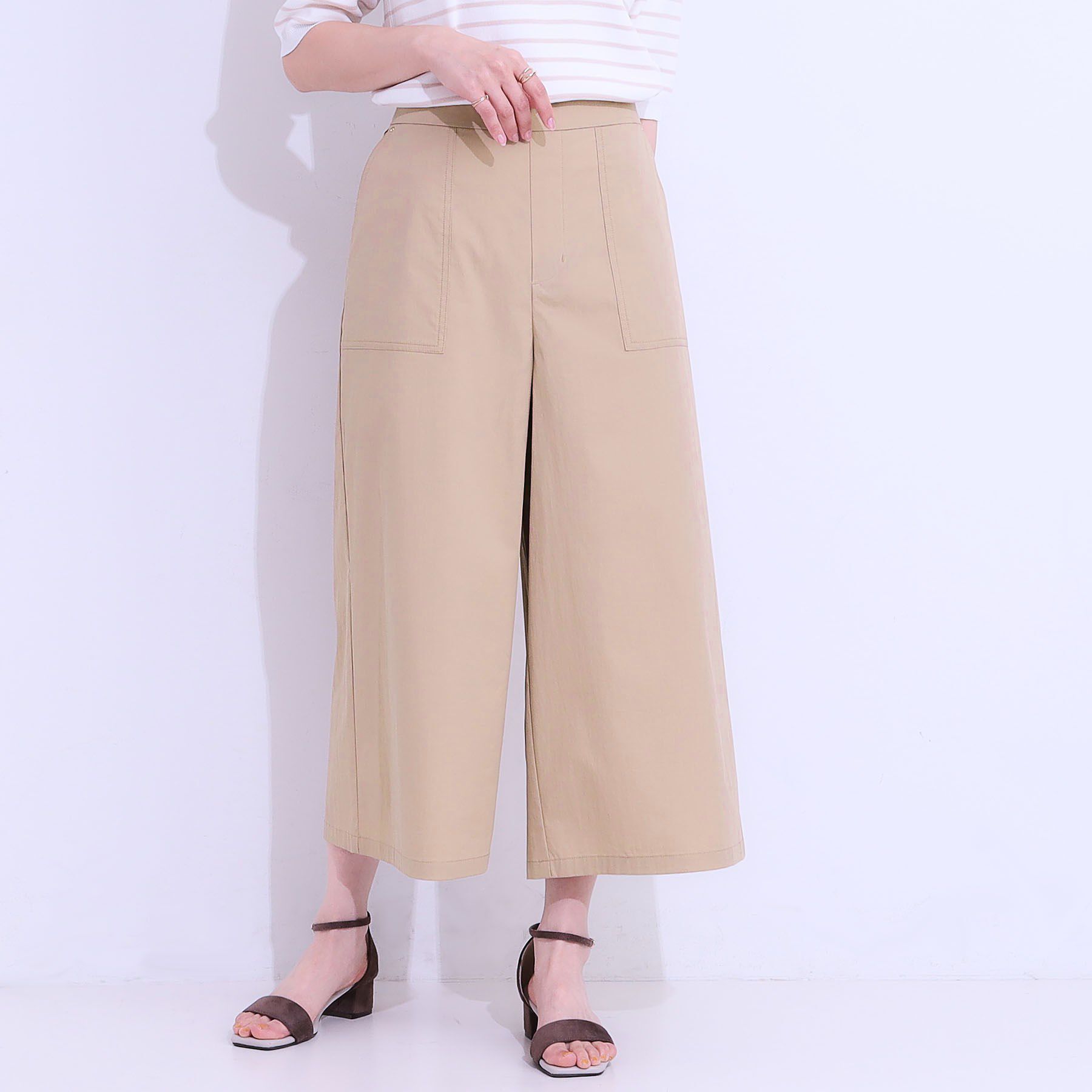 SHOO･LA･RUE「【ひんやり/UV】きれいめにもカジュアルにも ベイカーガウチョパンツ」|その他|