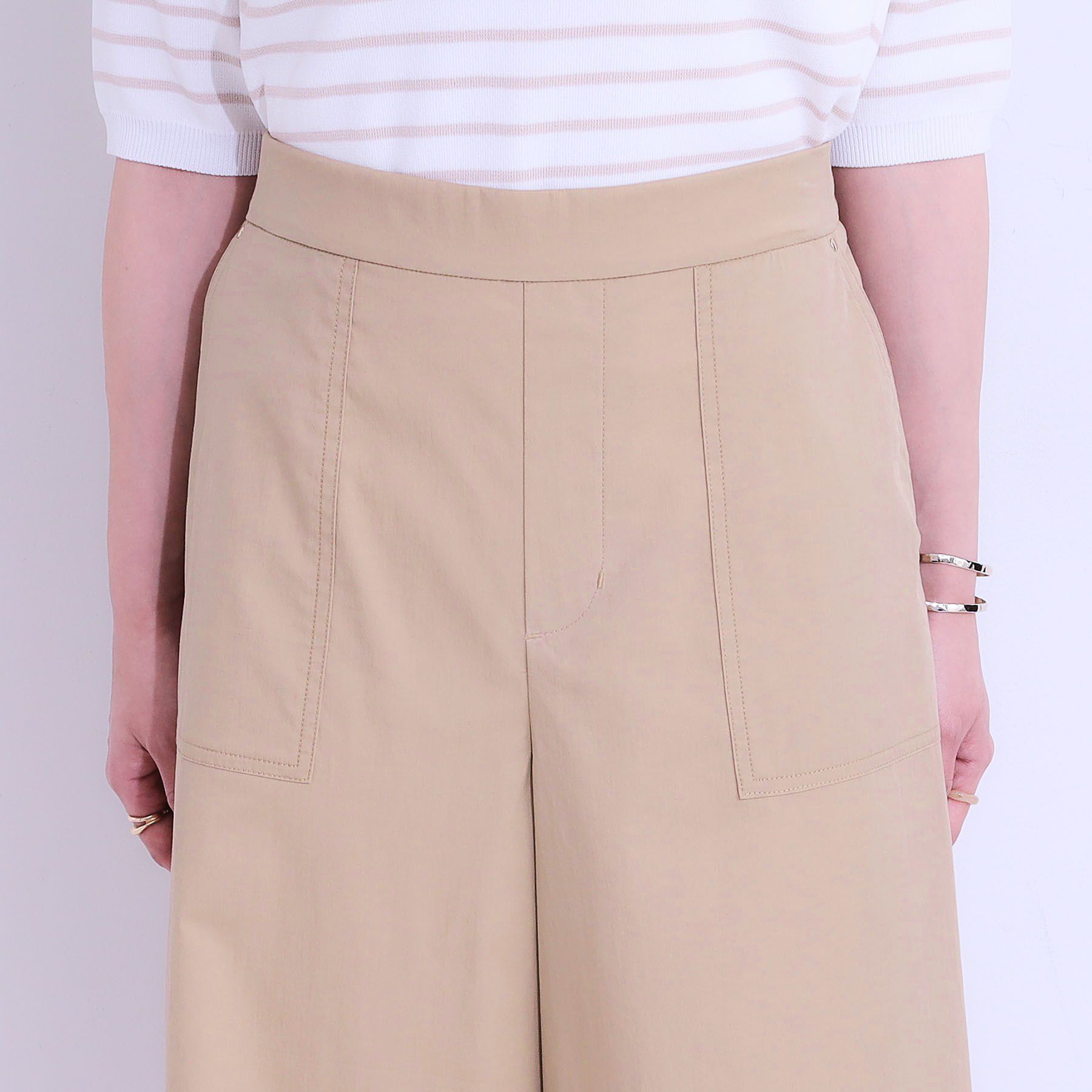 SHOO･LA･RUE「【ひんやり/UV】きれいめにもカジュアルにも ベイカーガウチョパンツ」|その他|