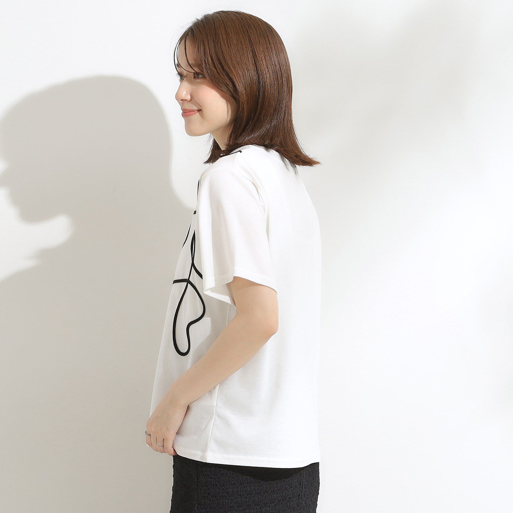 SHOO･LA･RUE「【S-LL】コーデの主役になる コード刺繍デザインＴシャツ」|Tシャツ・カットソー|