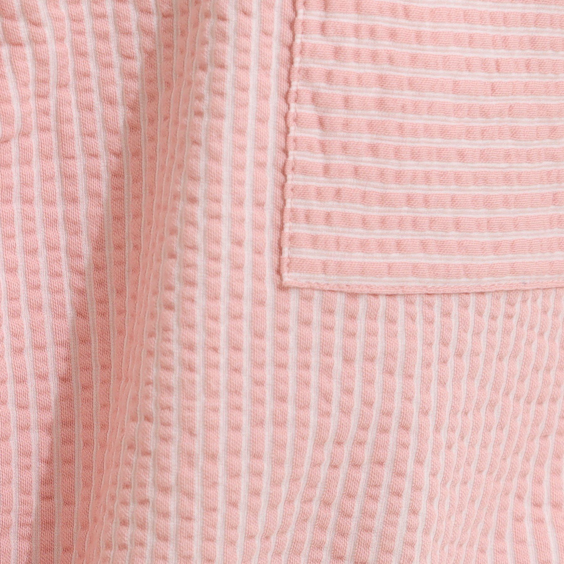 SHOO･LA･RUE「【洗える/S-LL】シルエット変化を楽しめる サッカーストライプ柄スキッパートップス」|Tシャツ・カットソー|