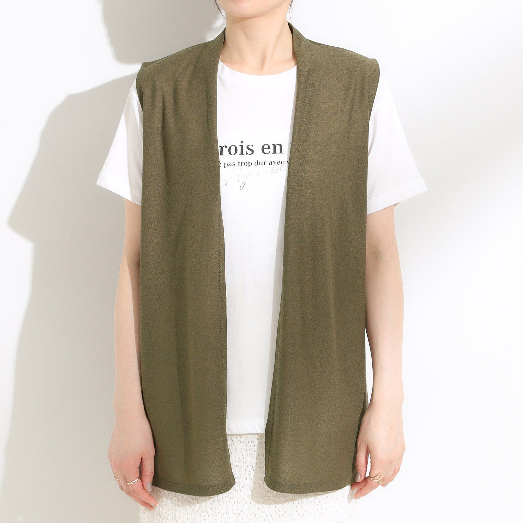 SHOO･LA･RUE「【2点セット】着回しいろいろ ジレ＋ロゴTシャツ」|その他|