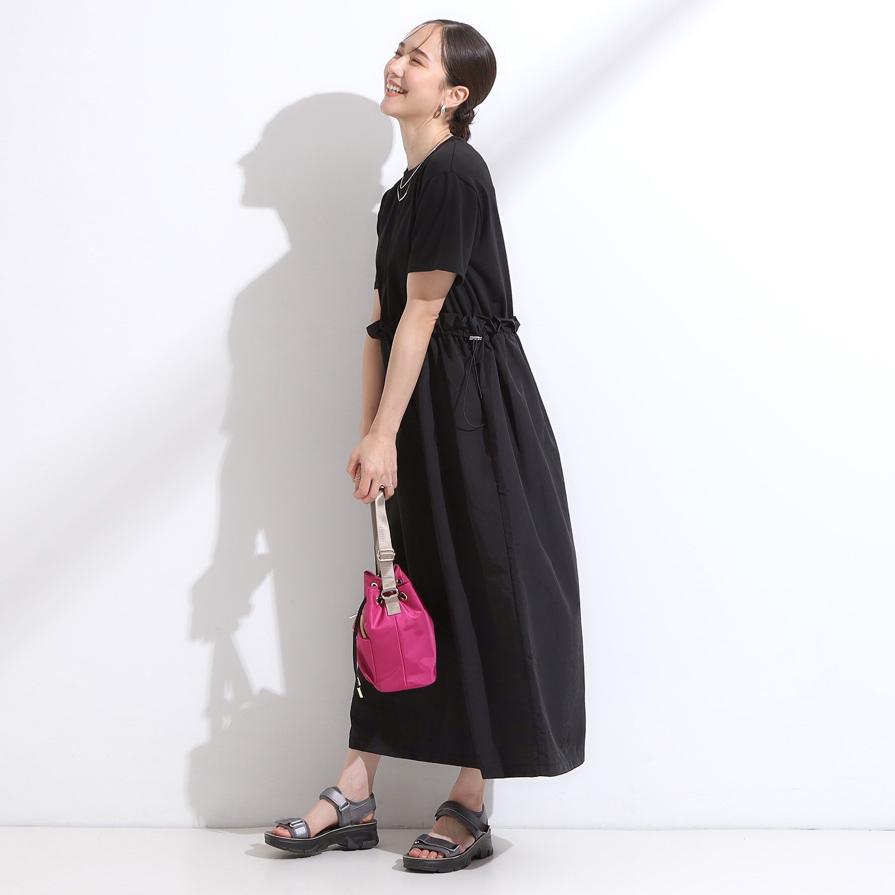 SHOO･LA･RUE「【S-LL】シルエットが変えられる ドッキングワンピース」|ワンピース|