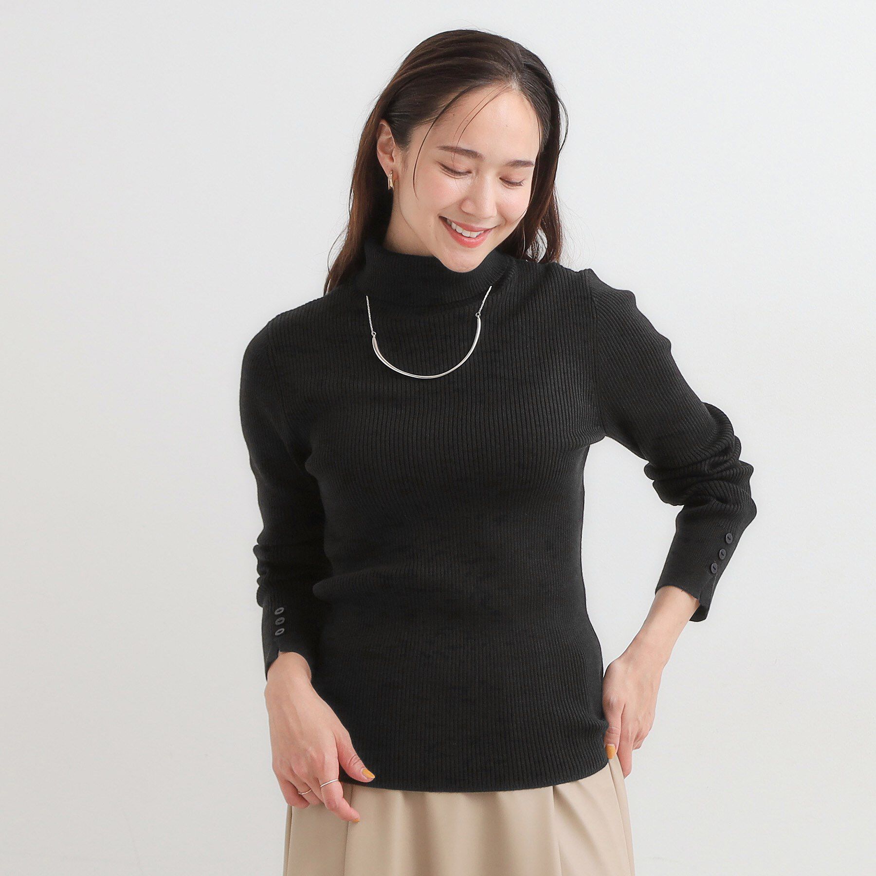 SHOO･LA･RUE「【絶妙なゆるピタ/洗濯機可】ちくちくしにくい リブタートルネック やわらかニット【CIRCRIC】」|ニット・セーター|