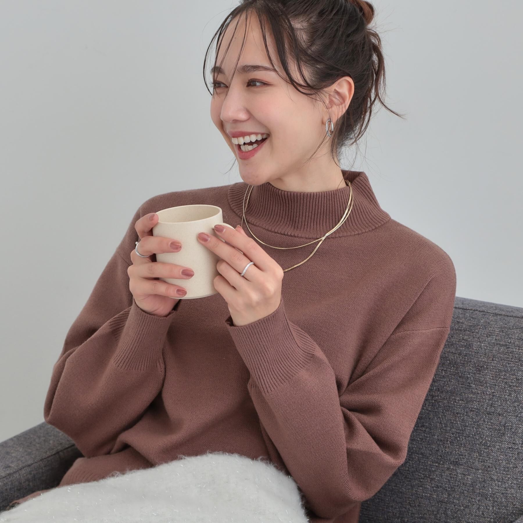 SHOO･LA･RUE「【洗濯機可/S-LL】もちもちハイネックニット」|ニット・セーター|