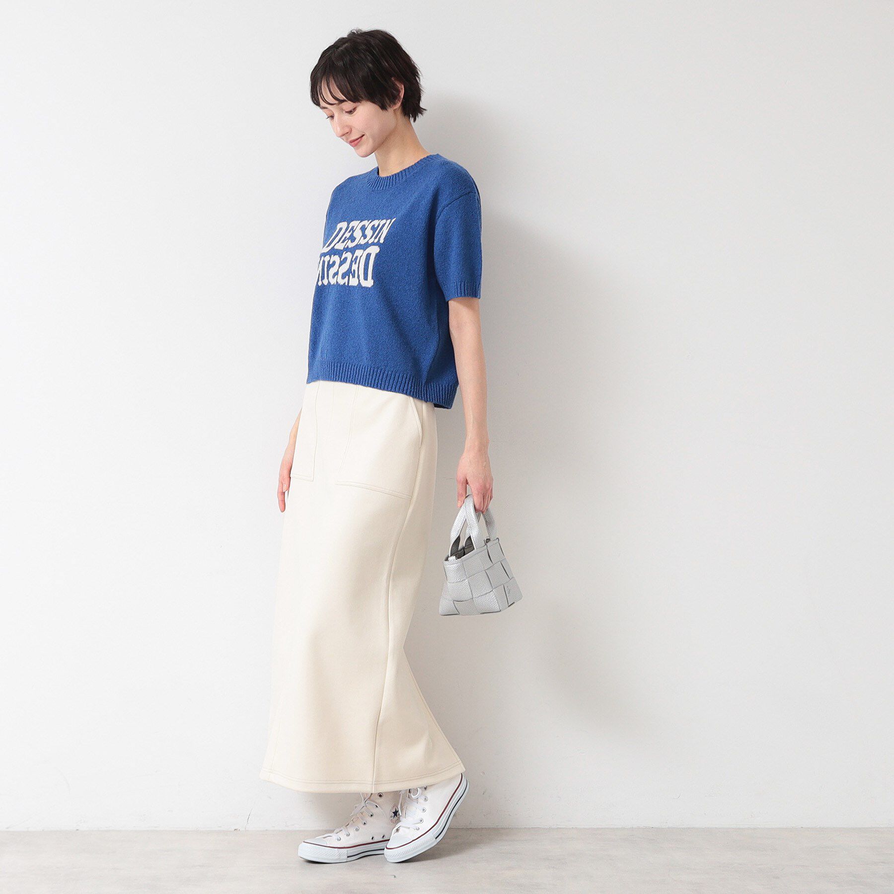 Dessin「【洗える】ロゴジャカード半袖ニット（S～L）」|ニット・セーター|