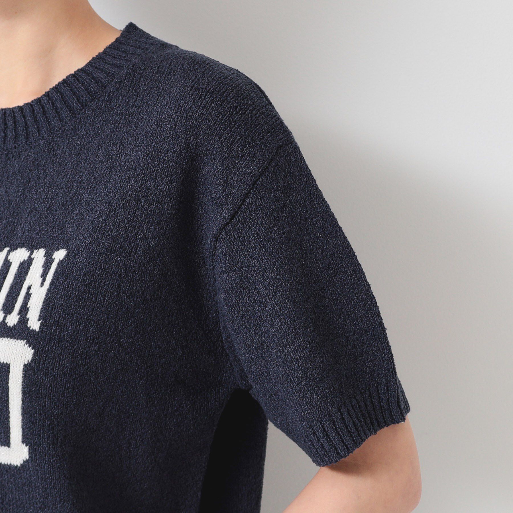 Dessin「【洗える】ロゴジャカード半袖ニット（S～L）」|ニット・セーター|