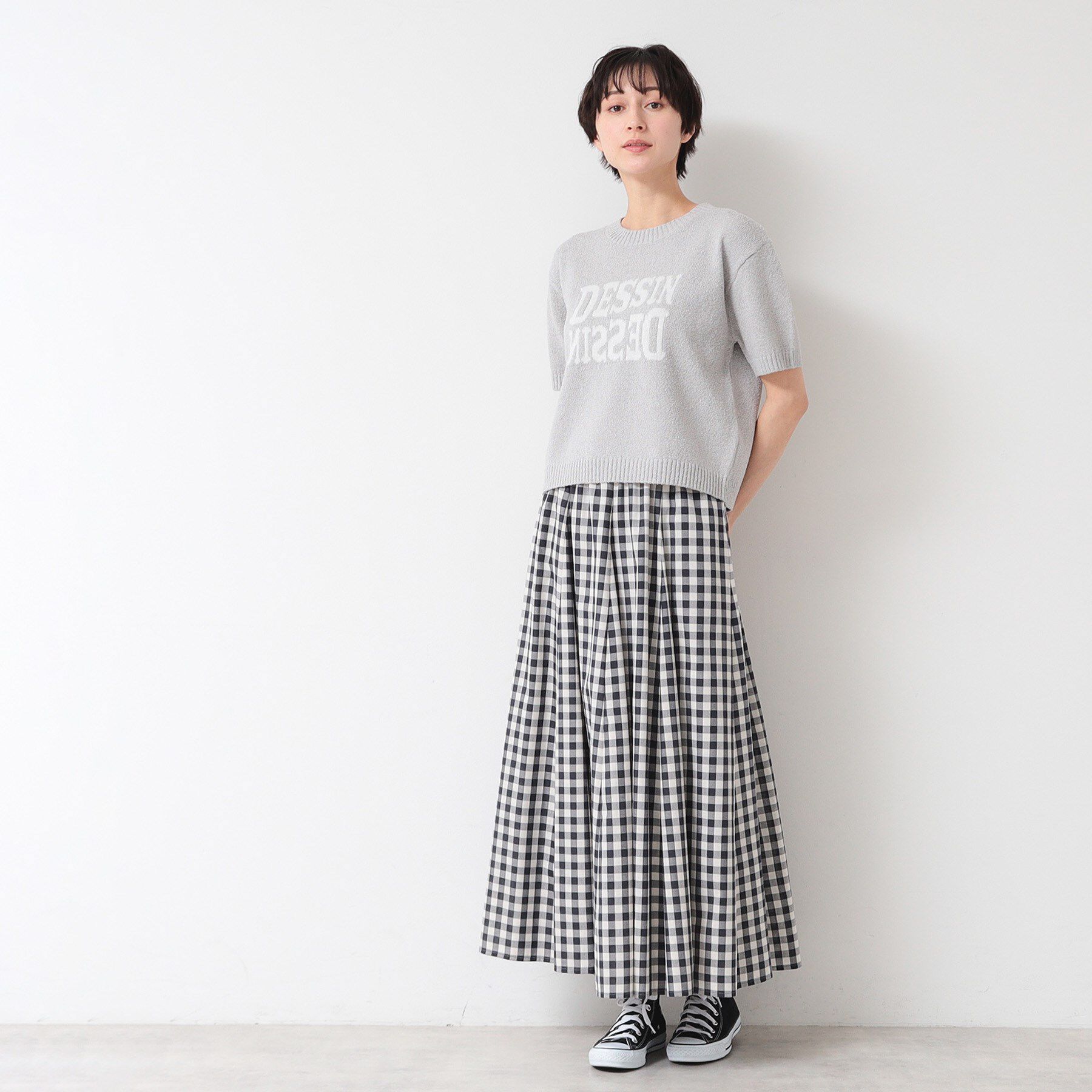 Dessin「【洗える】ロゴジャカード半袖ニット（S～L）」|ニット・セーター|