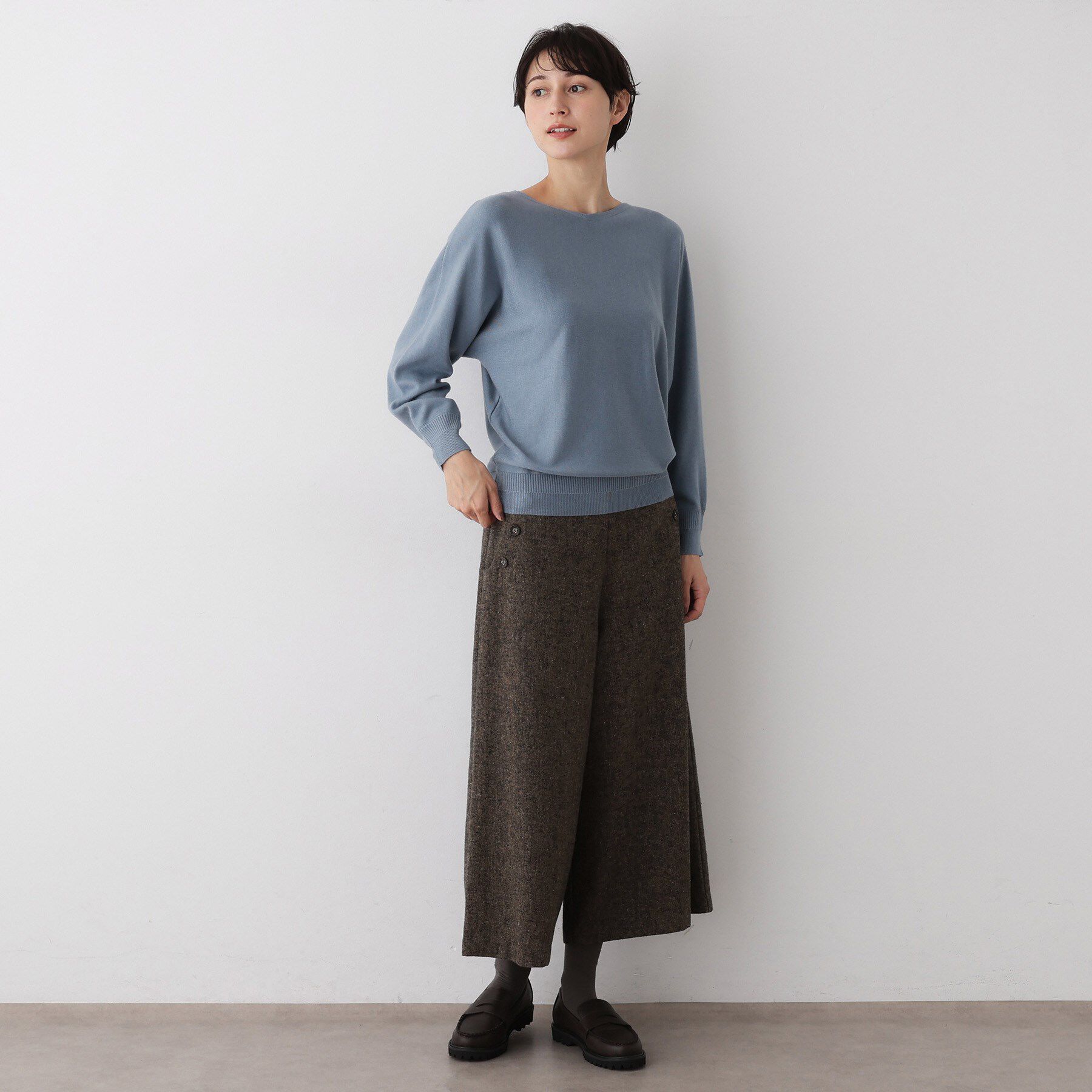 Dessin「【洗える】ウールブレンド後ろボタンニット」|ニット・セーター|