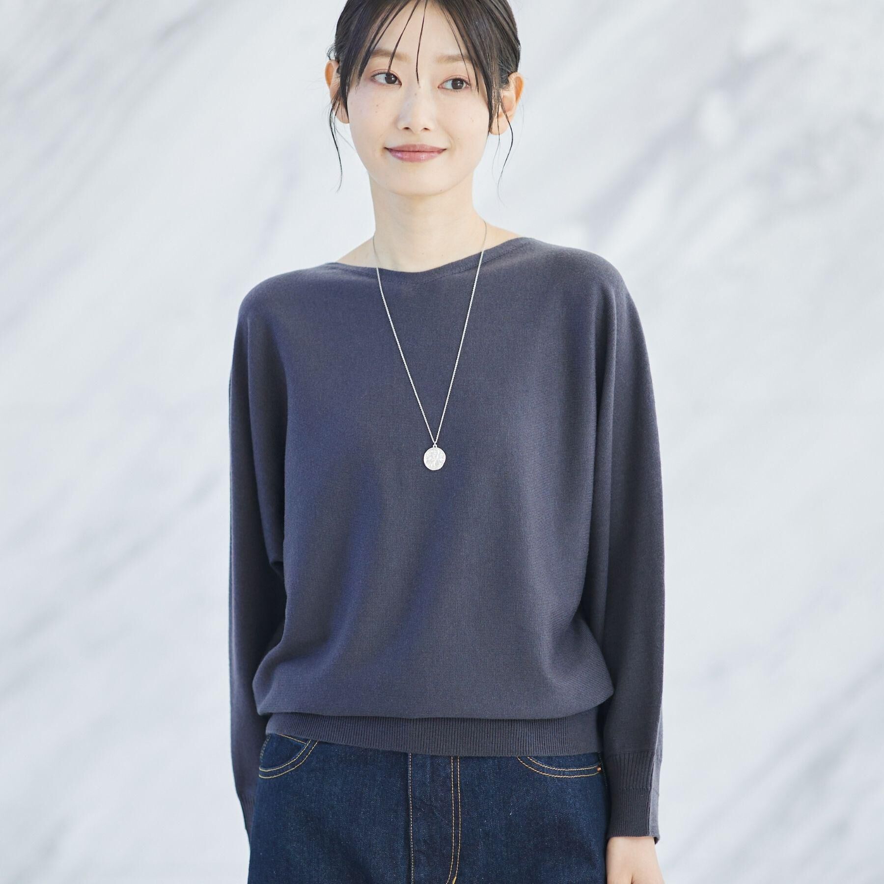 Dessin「【洗える】ウールブレンド後ろボタンニット」|ニット・セーター|