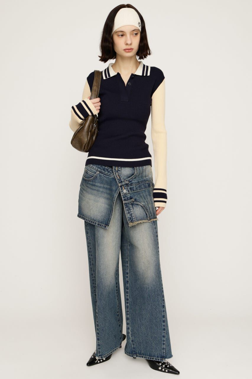 SLY「REMAKE ASYMMETRY L／W DENIM パンツ」|デニム|