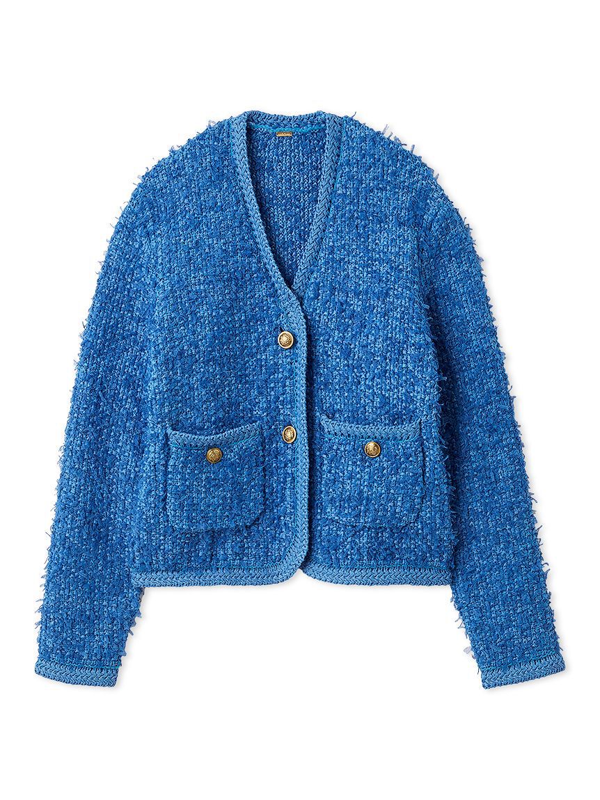 Mila Owen「ニットツイードジャケット」|ノーカラージャケット|