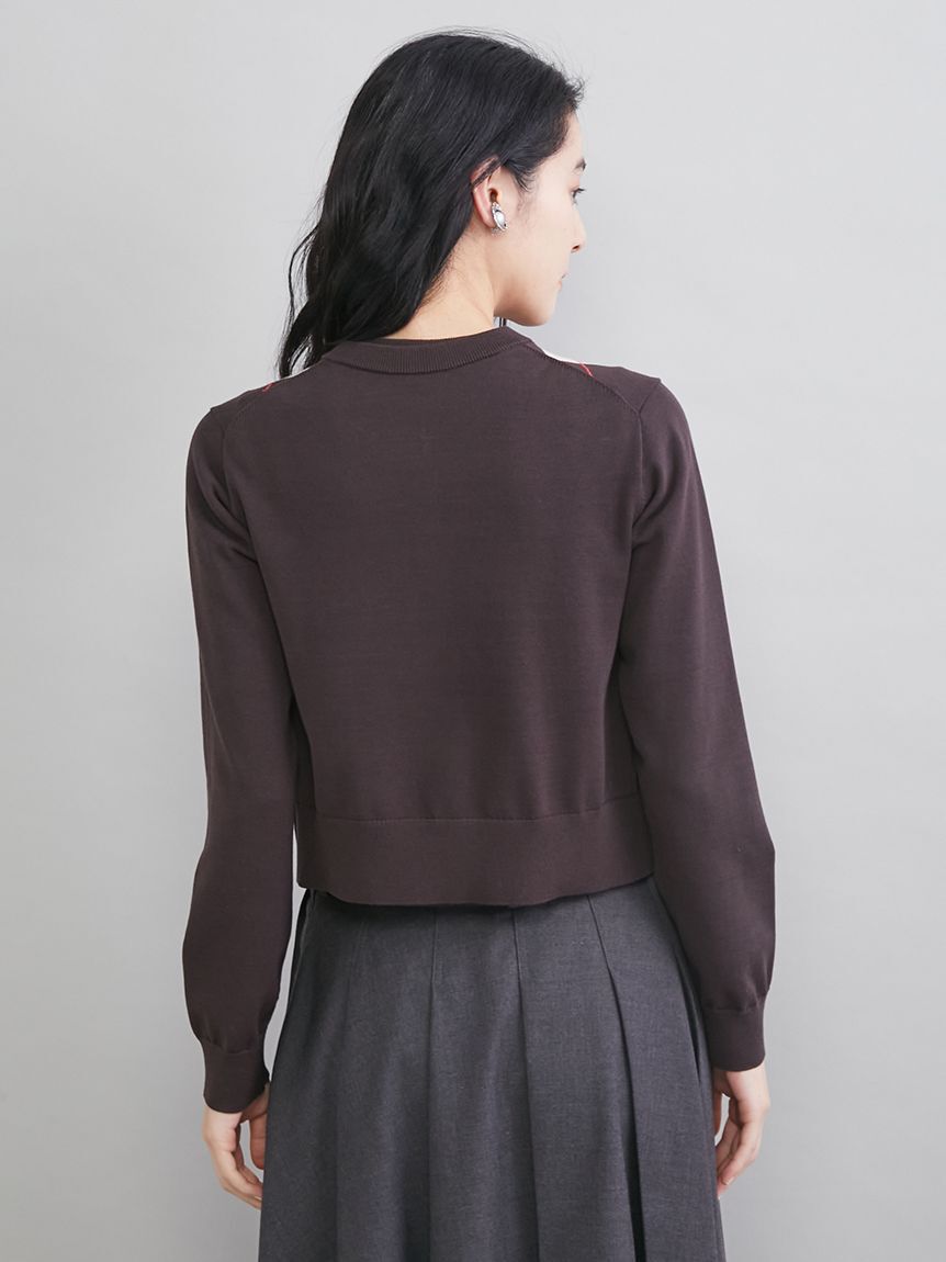 Mila Owen「シェル釦デザインクロップドニットカーディガン」|カーディガン|