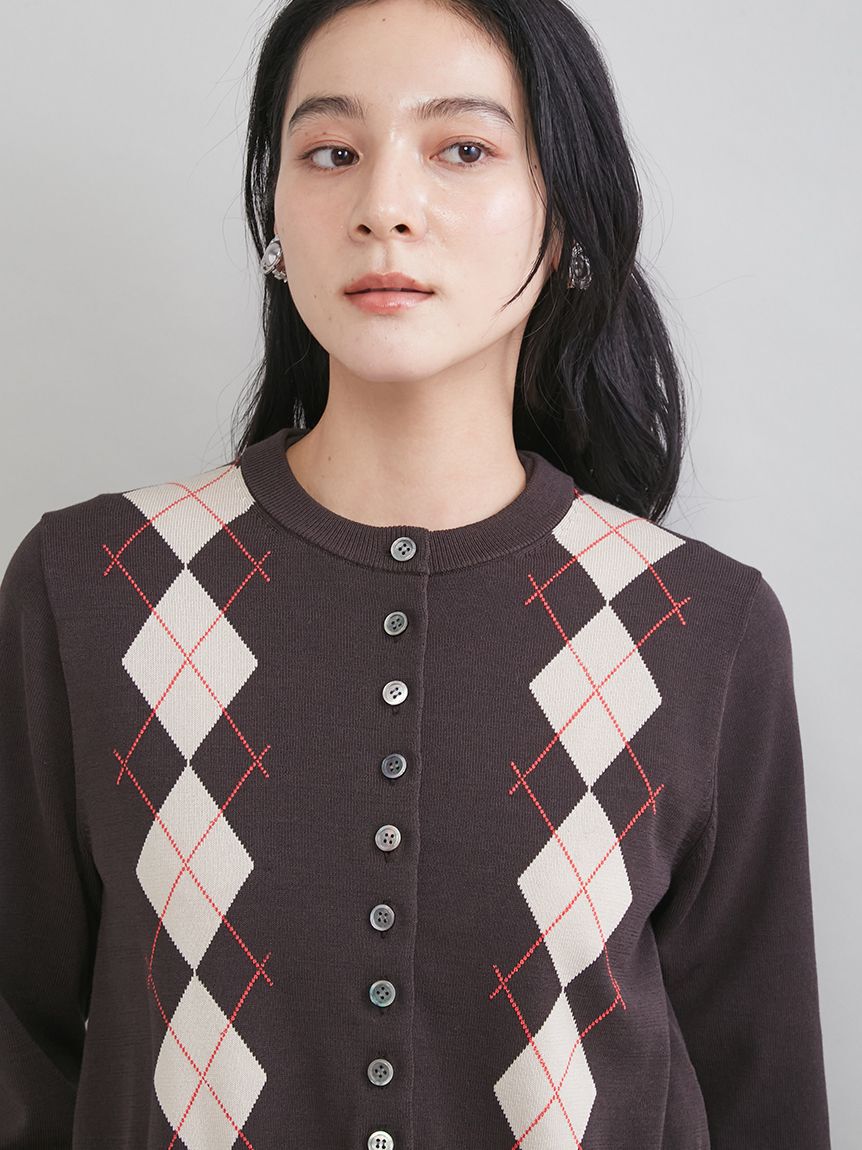 Mila Owen「シェル釦デザインクロップドニットカーディガン」|カーディガン|