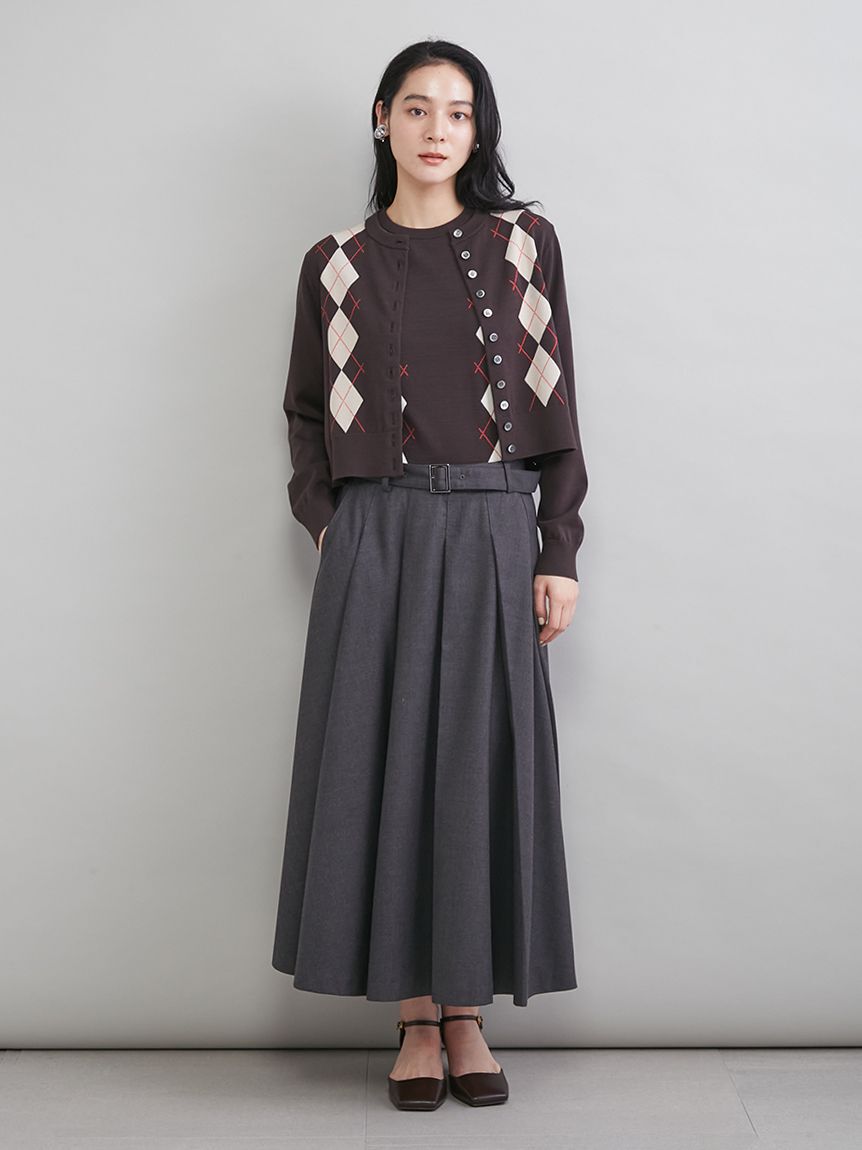 Mila Owen「シェル釦デザインクロップドニットカーディガン」|カーディガン|