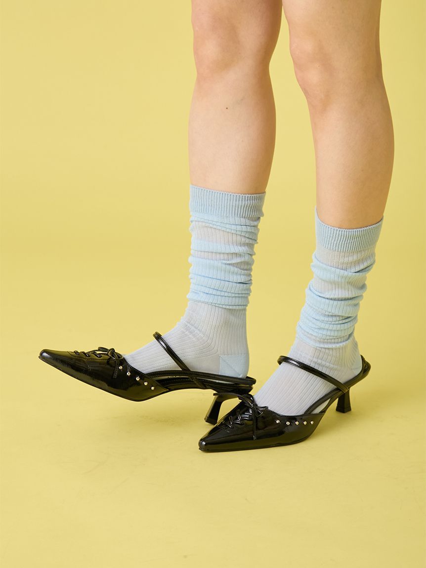 LILY BROWN「シアーリブハイソックス」|ソックス|