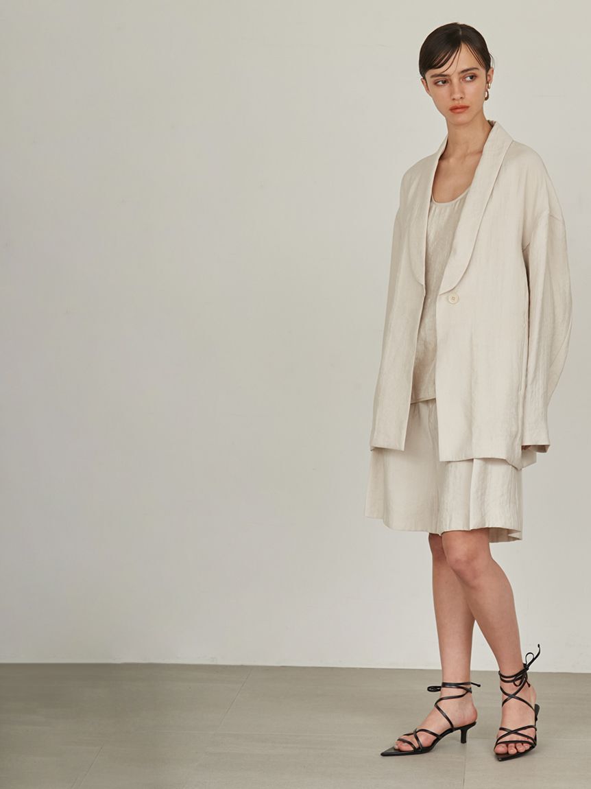 styling/「【セットアップ対応】バックサテンジャケット」|テーラードジャケット|