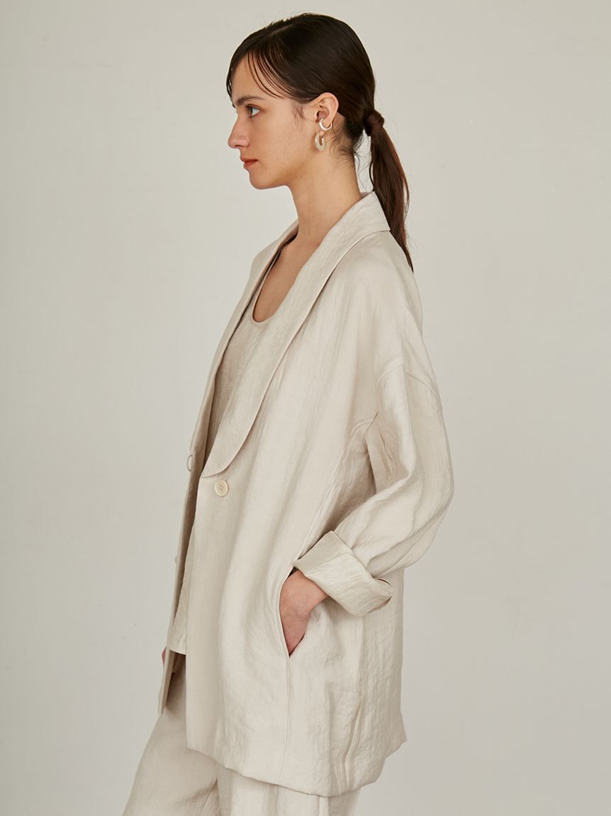 styling/「【セットアップ対応】バックサテンジャケット」|テーラードジャケット|