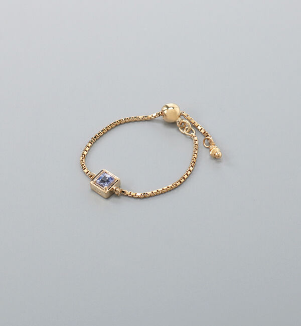 JUPITER「【K10】天然石チェーンリング/12月誕生石/タンザナイト」|リング|12月