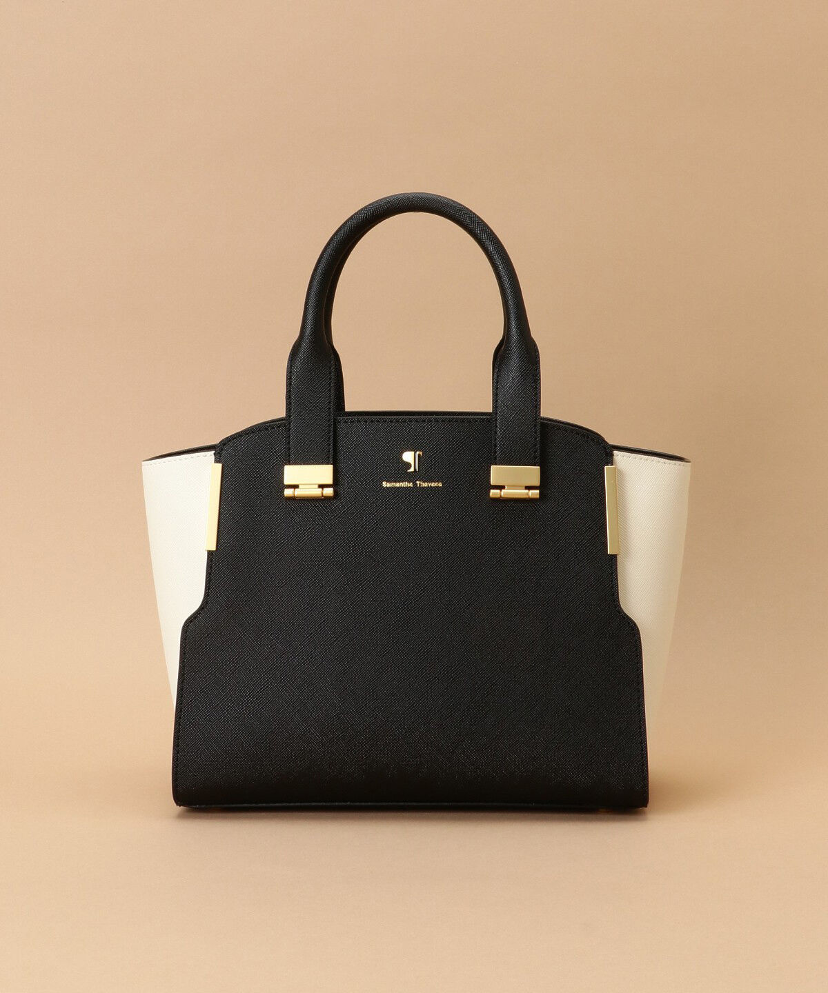 Samantha Thavasa「Pomme d'espoir ポムディスポワール バイカラーハンドルバッグ」|ハンドバッグ|ブラック