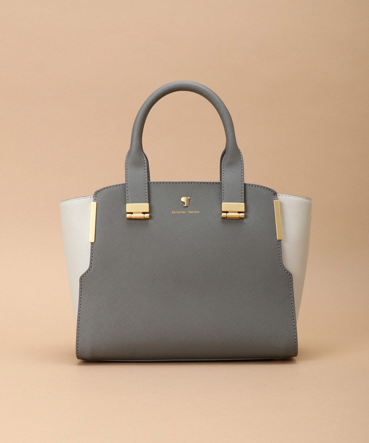 Samantha Thavasa「Pomme d'espoir ポムディスポワール バイカラーハンドルバッグ」|ハンドバッグ|ダークグレー